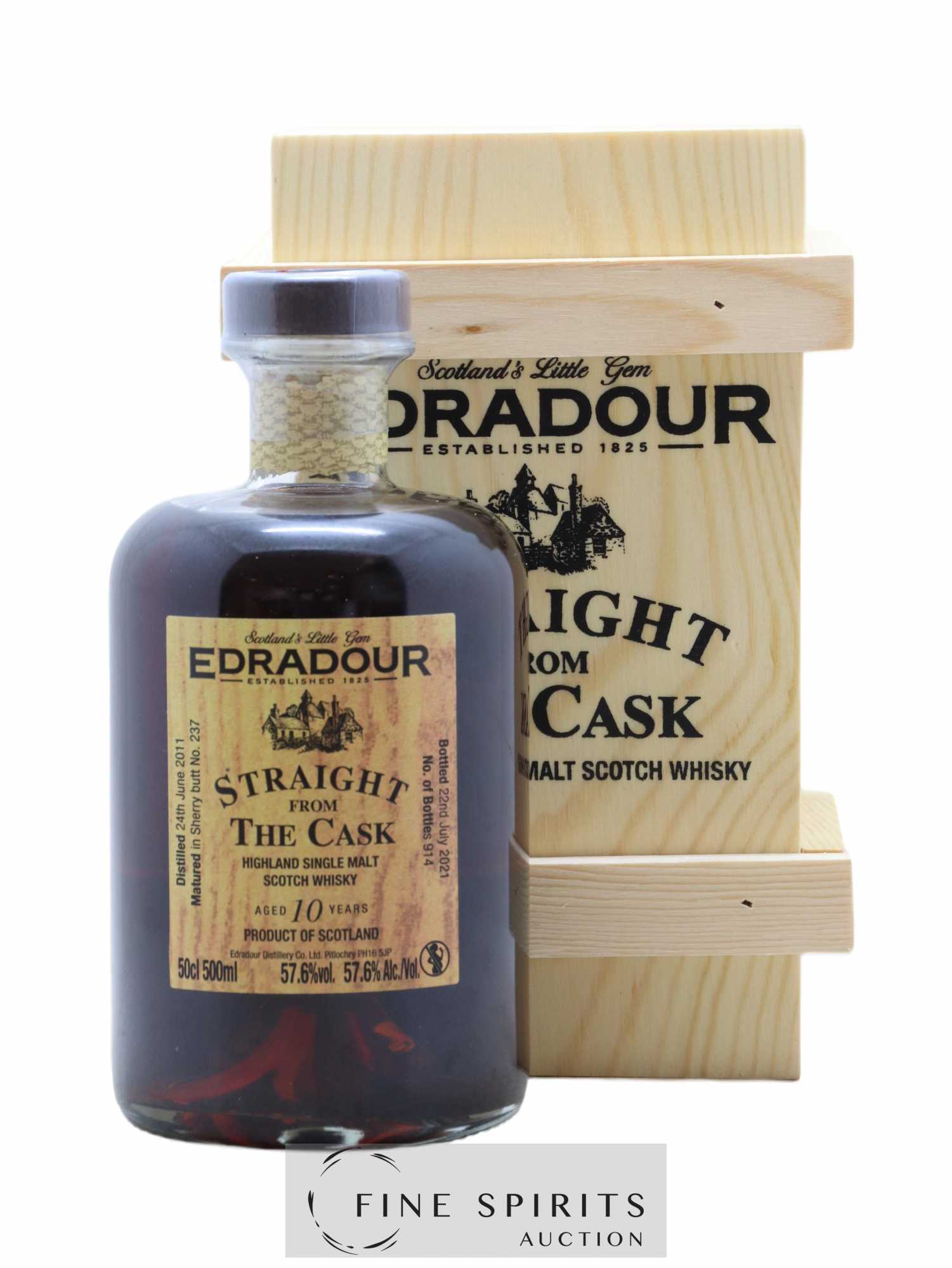 Edradour 10 years 2011 Of. Straight from the Cask Butt n°237 - One of 914 - bottled 2021 - Lot de 1 bouteille - 0