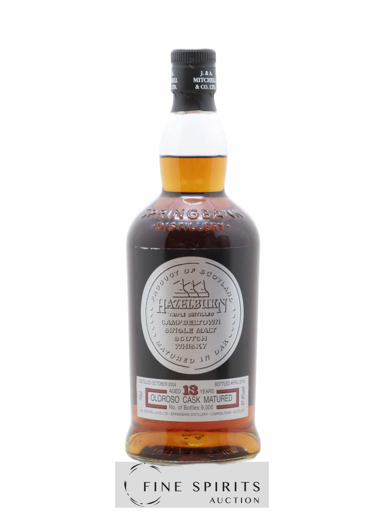 Hazelburn 13 years 2004 Of. Oloroso Cask Matured One of 9000 - bottled 2018 - Lot of 1 bottle - 1