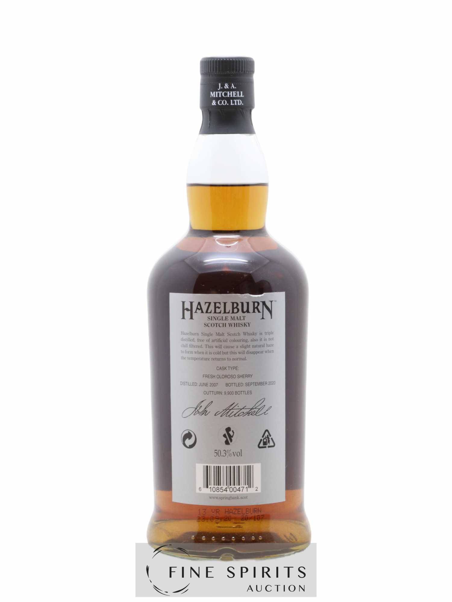 Hazelburn 13 years 2007 Of. Oloroso Cask Matured One of 9900 - bottled 2020 - Lot de 1 bouteille - 2
