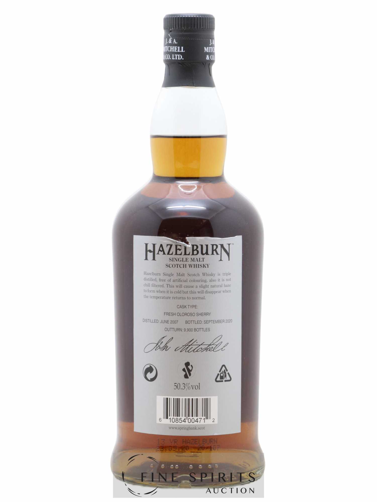 Hazelburn 13 years 2007 Of. Oloroso Cask Matured One of 9900 - bottled 2020 - Lot de 1 bouteille - 2