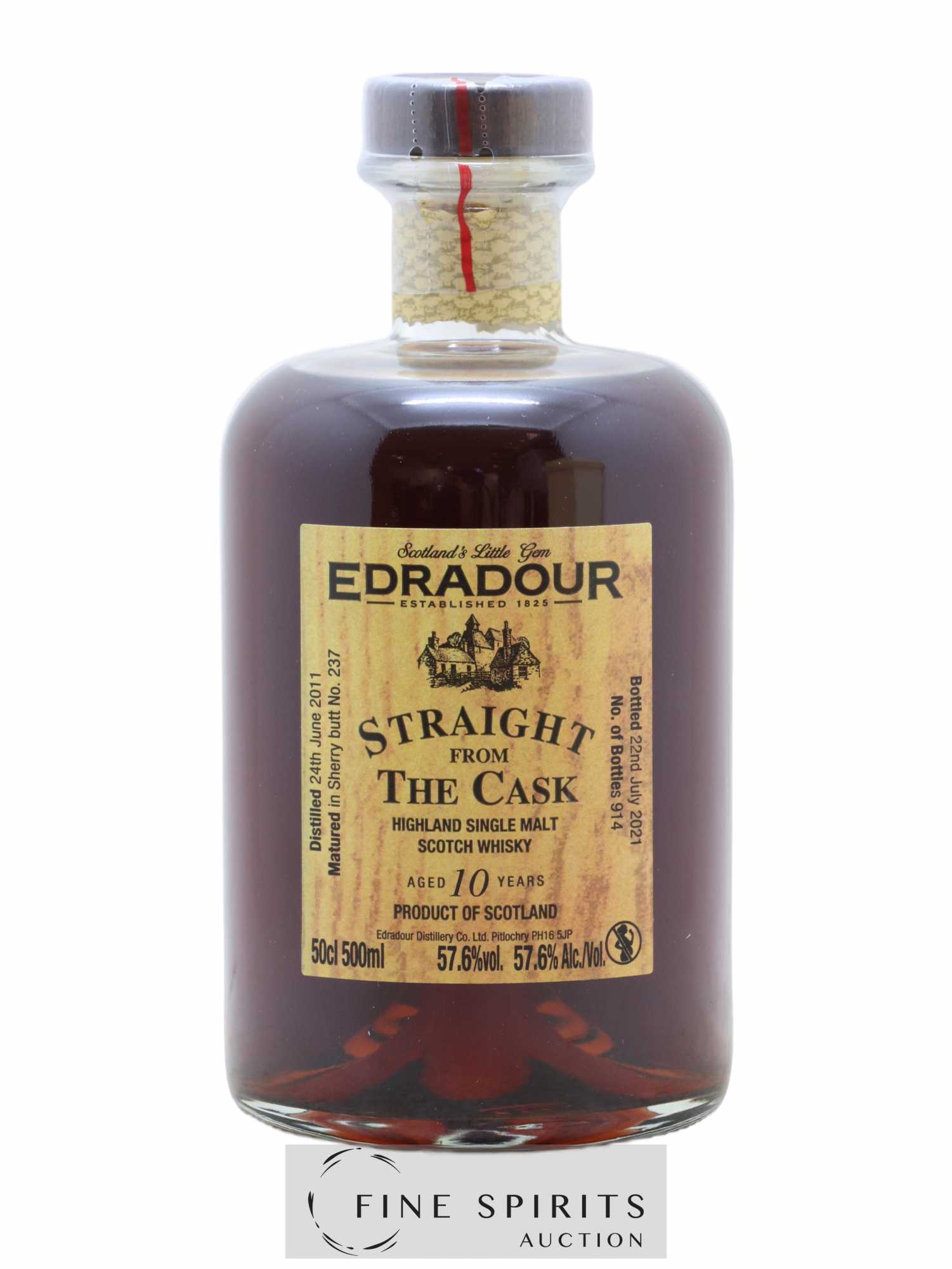 Edradour 10 years 2011 Of. Straight from the Cask Butt n°237 - One of 914 - bottled 2021 - Lot de 1 bouteille - 1