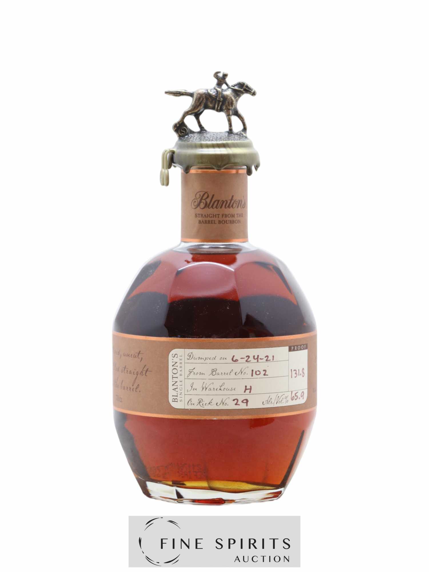 Blanton's Of. Single Barrel n°102 - Warehouse H - bottled 2021 - Lot de 1 bouteille - 1