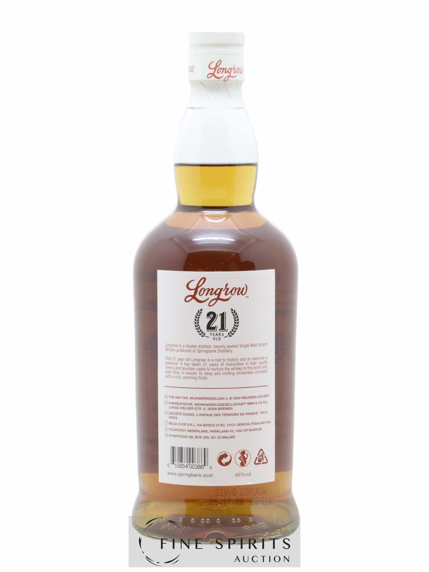 Longrow 21 years Of. Peated Limited Release - Lot de 1 bouteille - 2