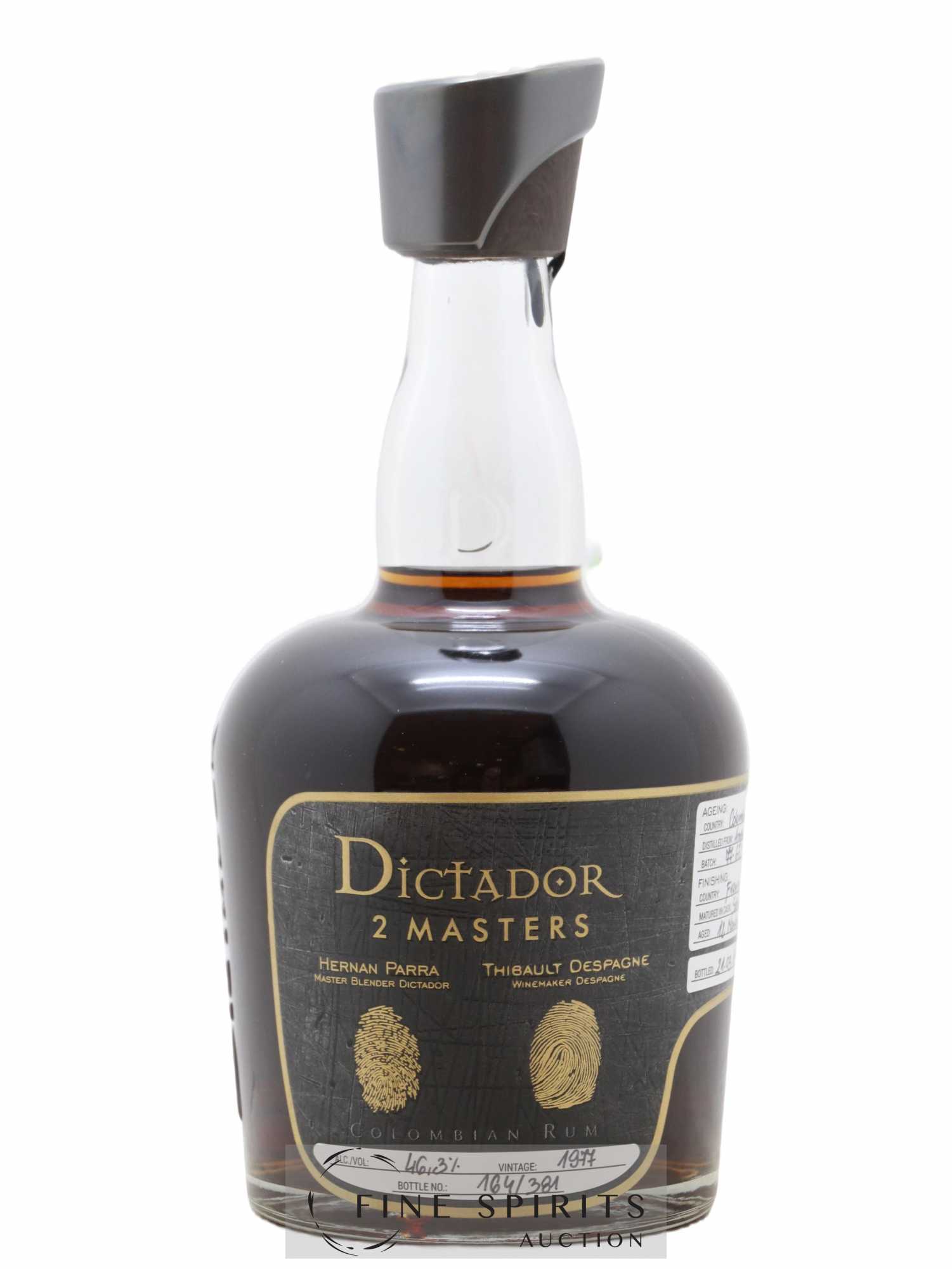 Dictador 40 years 1977 Of. 2 Masters Batch 77-672 - One of 381 - bottled 2019 - Lot de 1 bouteille - 1