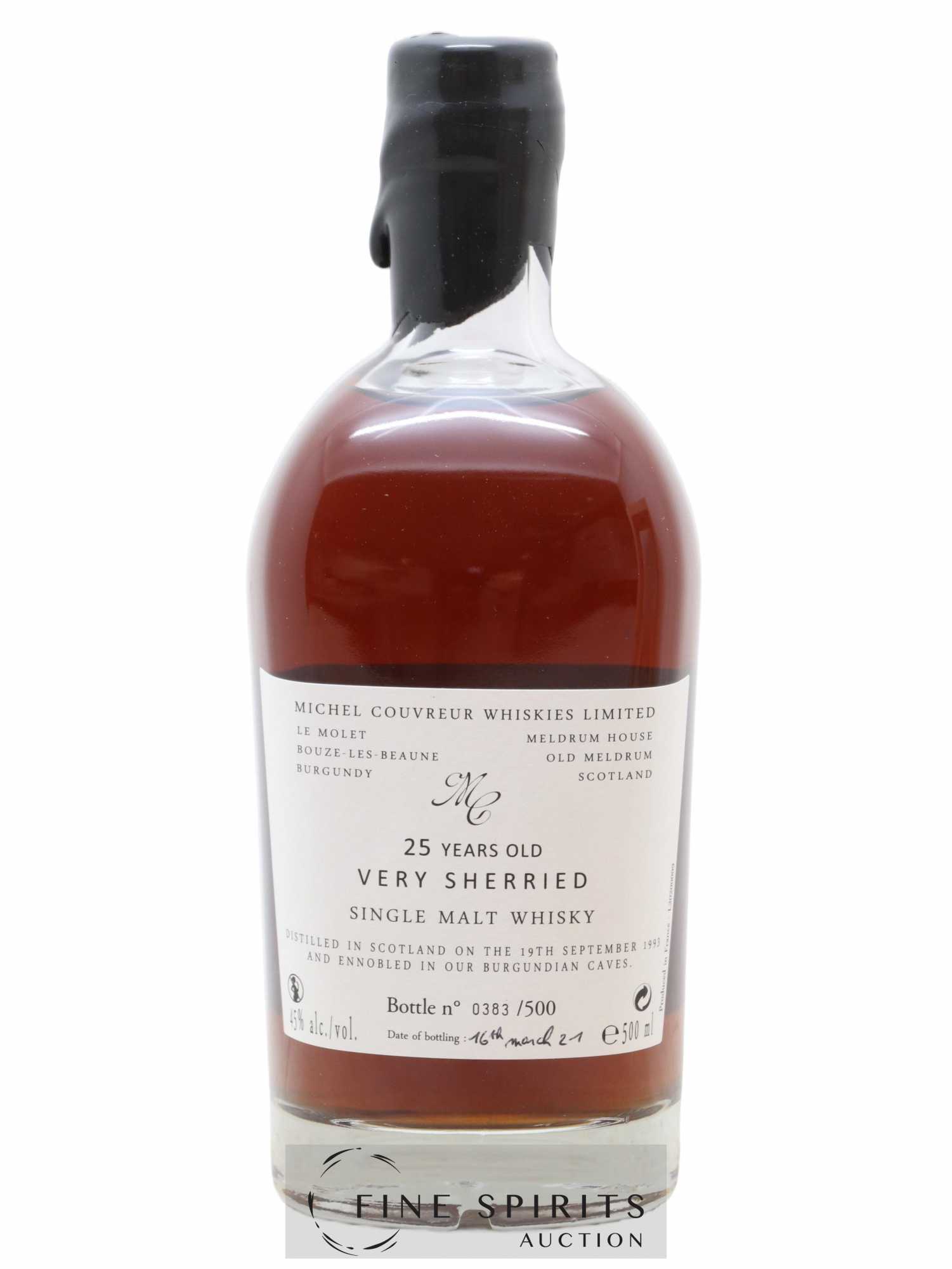 Michel Couvreur 25 years 1993 Of. Very Sherried One of 500 bottles - bottled 2021 Whiskies Limited - Posten von 1 Flasche - 2