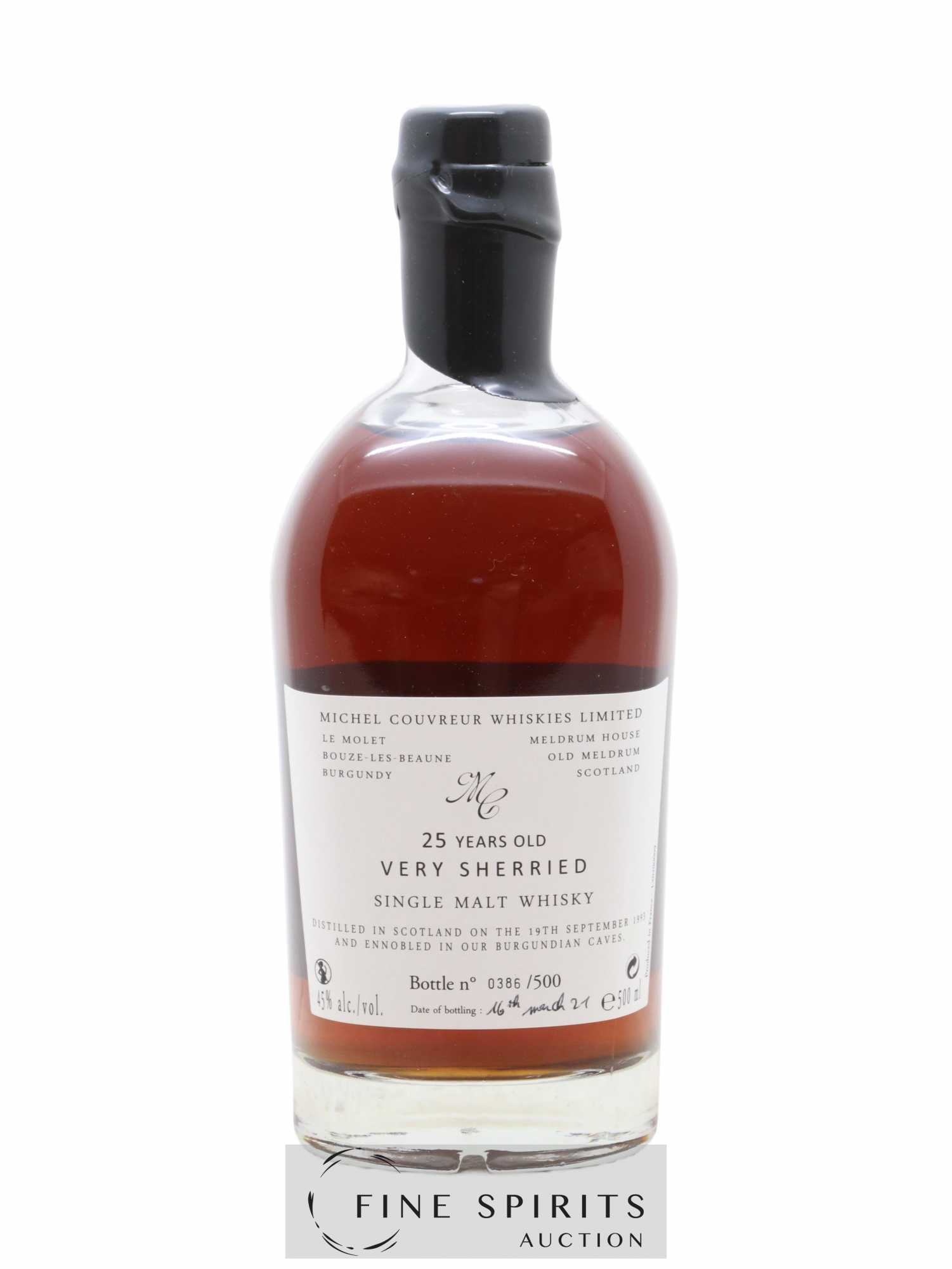 Michel Couvreur 25 years 1993 Of. Very Sherried One of 500 bottles - bottled 2021 Whiskies Limited - Posten von 1 Flasche - 2