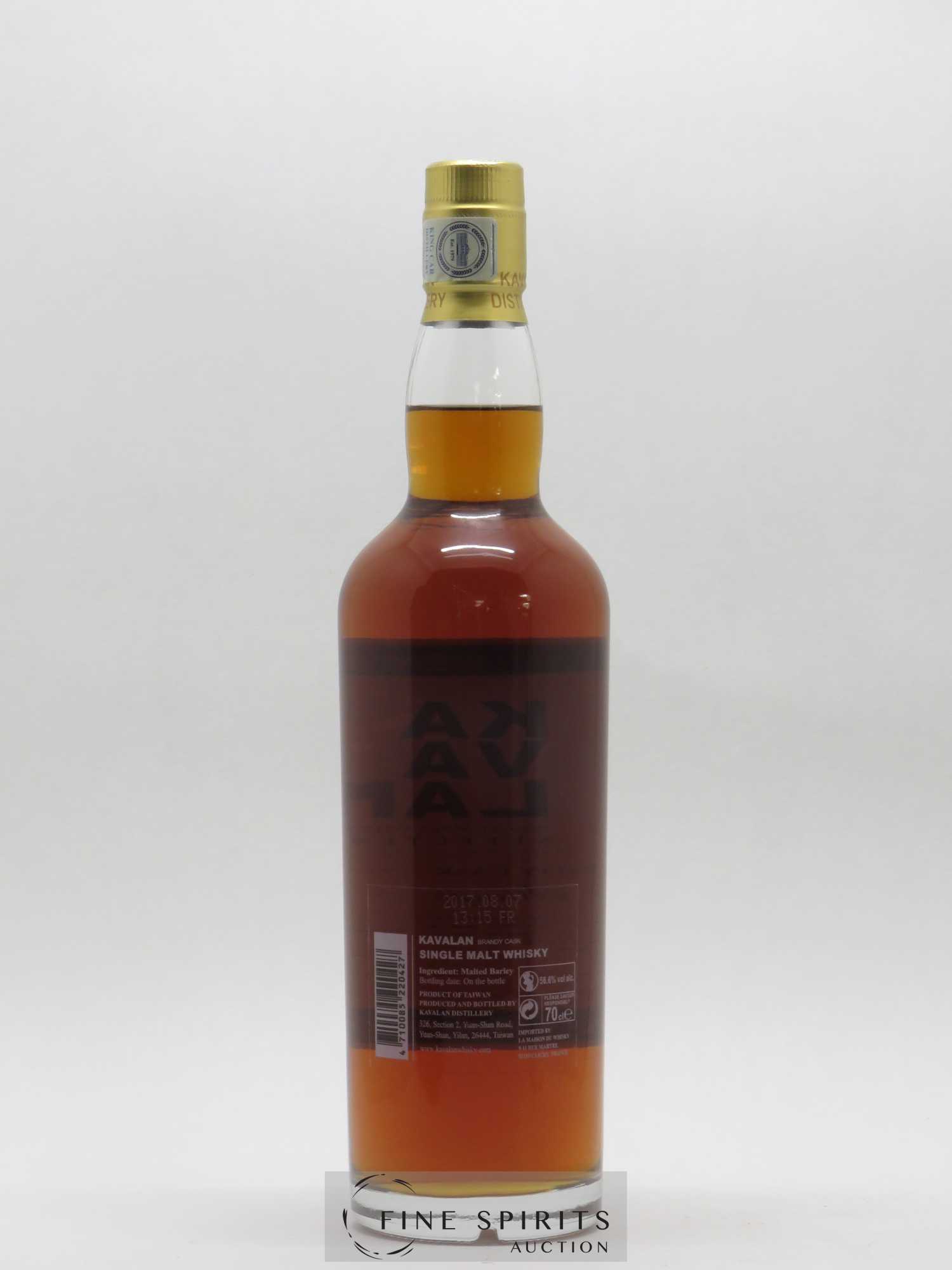 Kavalan Of. Brandy Cask Cask n°A090620014 - One of 152 bottles - bottled 2017 Cask Strength N°065 - Posten von 1 Flasche - 2