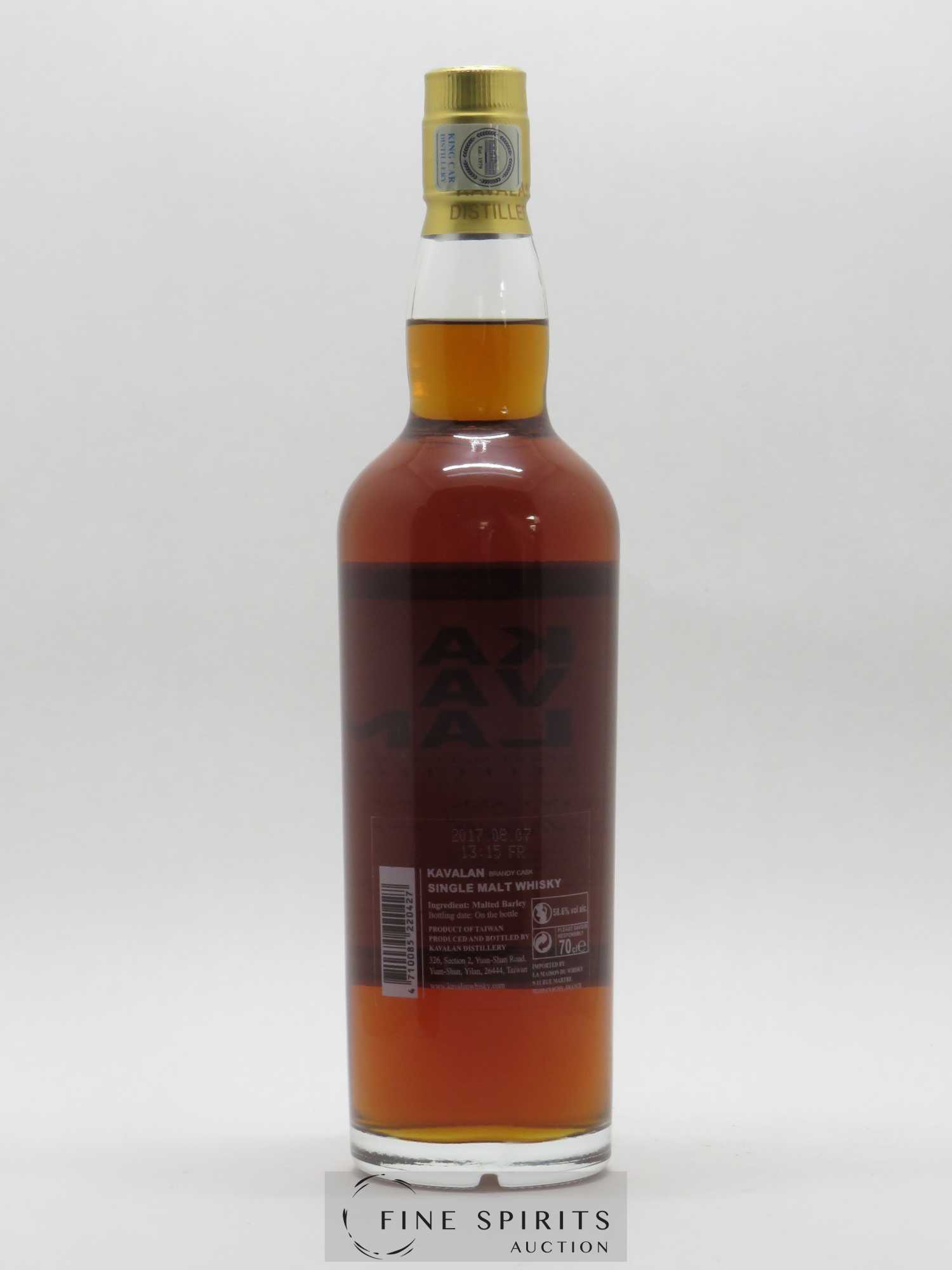 Kavalan Of. Brandy Cask Cask n°A090620014 - One of 152 bottles - bottled 2017 Cask Strength N°064 - Lot de 1 bouteille - 2