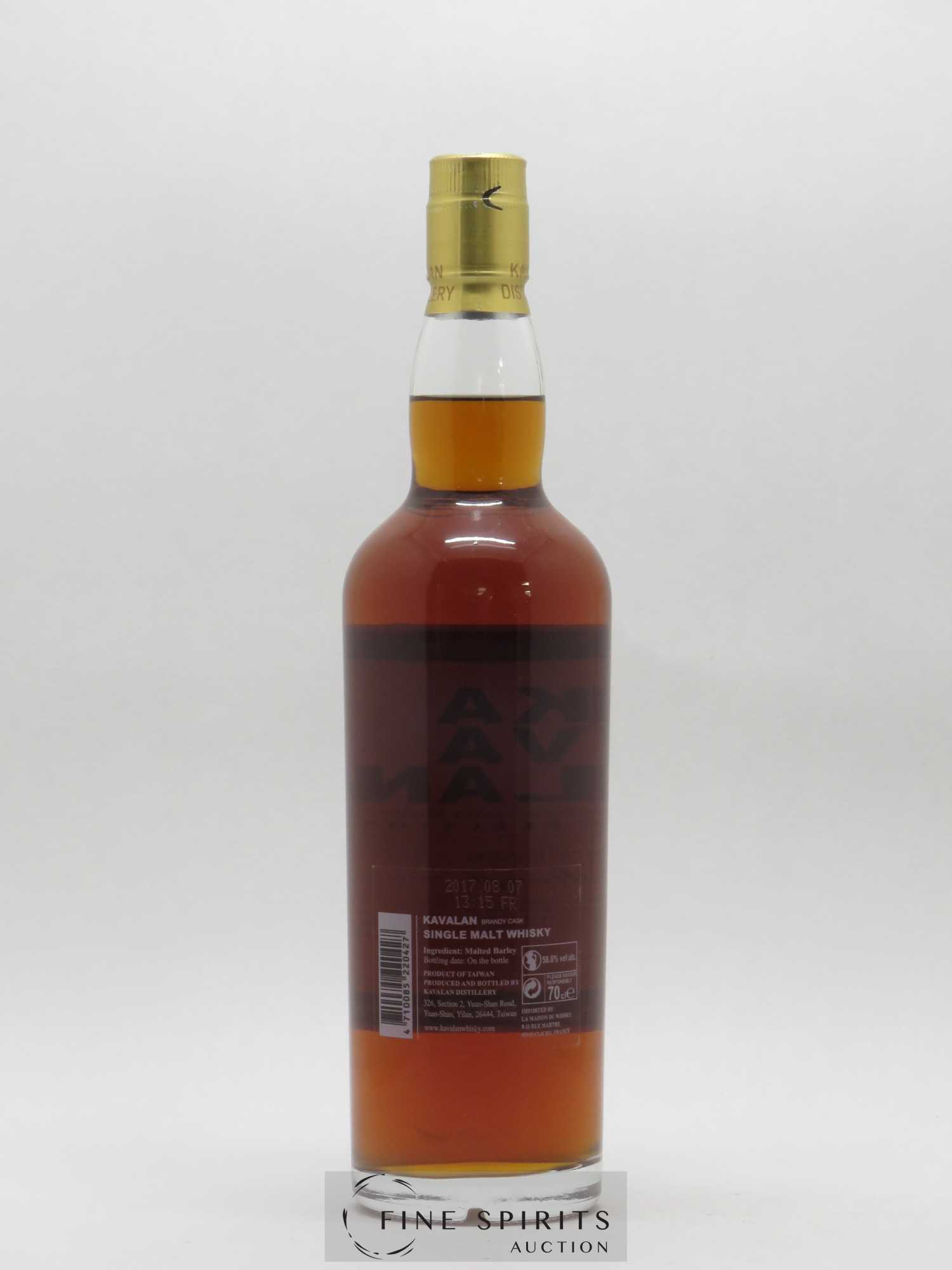 Kavalan Of. Brandy Cask Cask n°A090620014 - One of 152 bottles - bottled 2017 Cask Strength N°066 - Posten von 1 Flasche - 1
