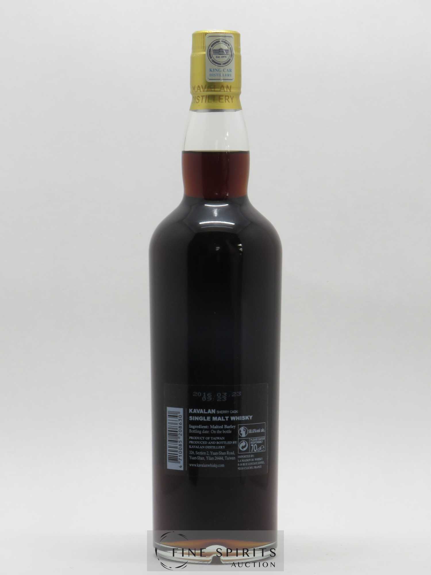 Kavalan Of. Solist Sherry Cask Cask n°S100303047A - One of 519 bottles - bottled 2016 Cask Strength N°396 - Posten von 1 Flasche - 2