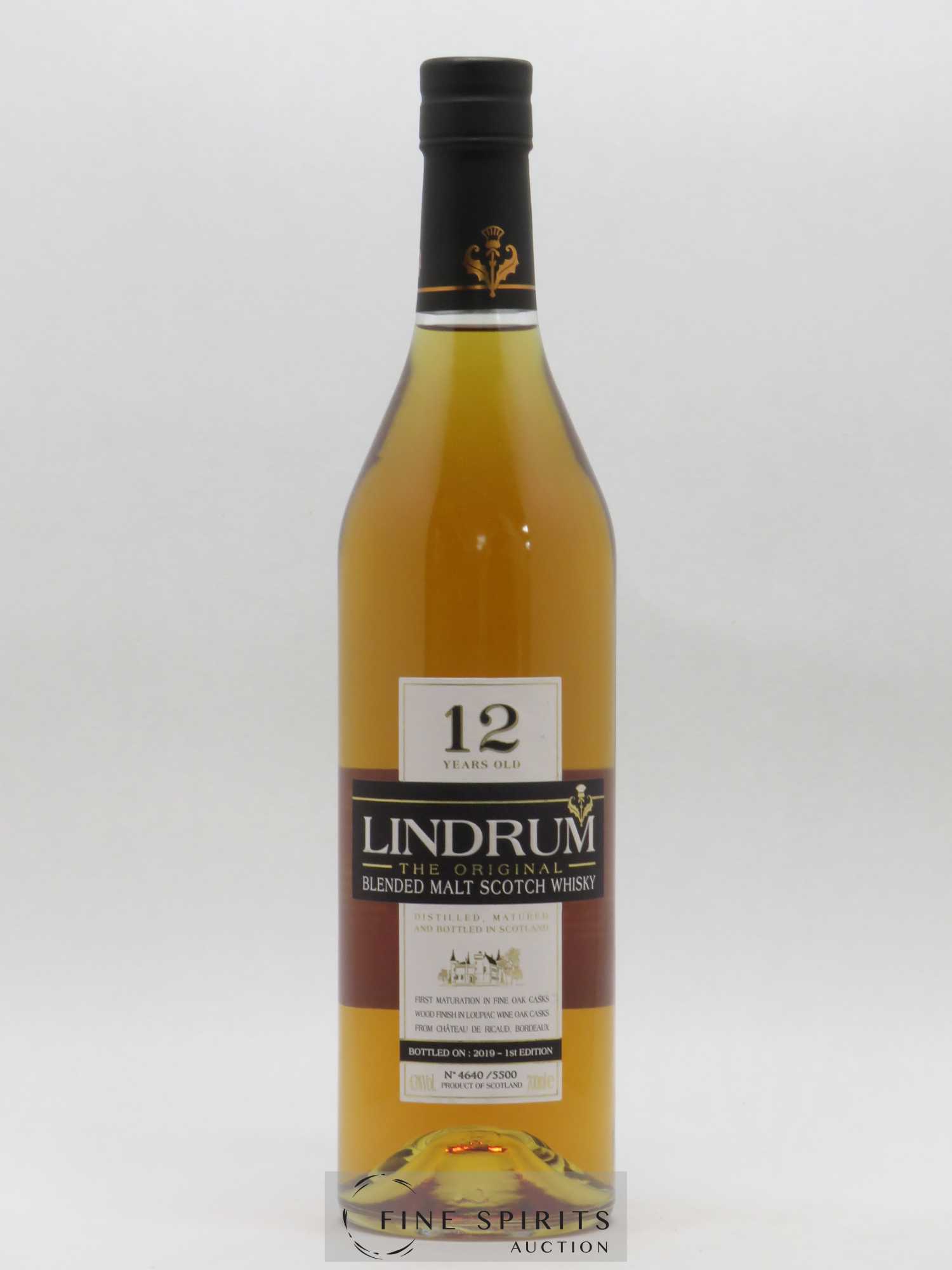 Lindrum 12 years Of. The Original One of 5500 - bottled 2019 1st Edition N°4640 - Posten von 1 Flasche - 0
