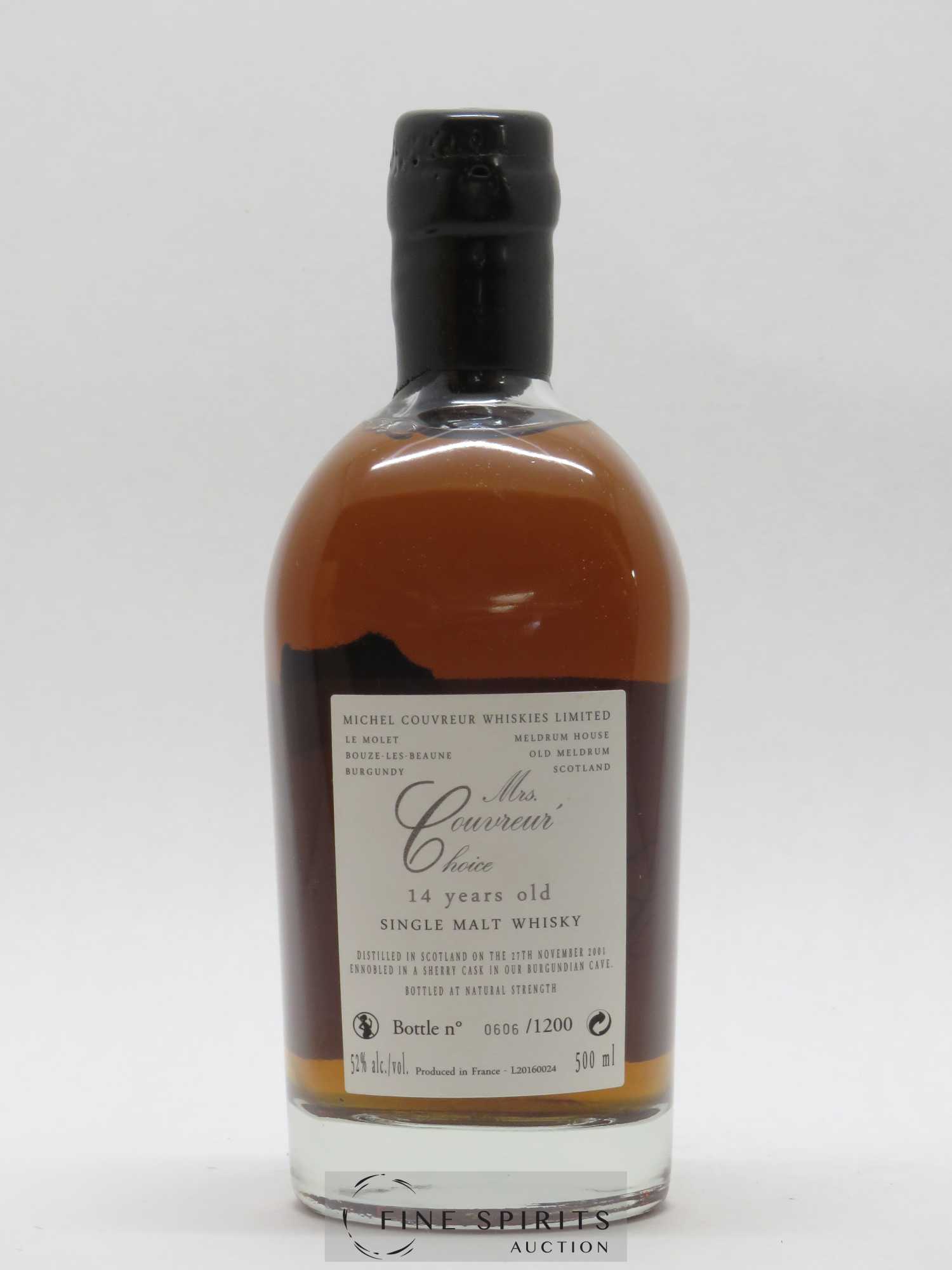 Michel Couvreur 14 years 2001 Of. Mrs. Couvreur' Choice One of 1200 bottles N°0606 50CL - Posten von 1 Flasche - 2