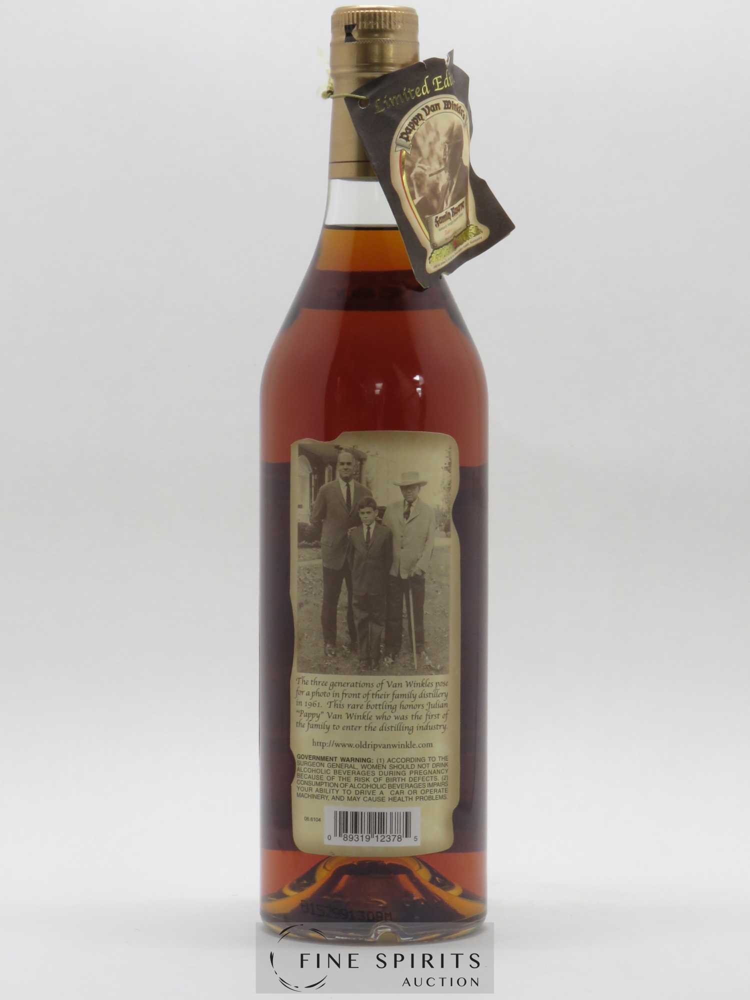 Pappy Van Winkle's 23 years Of. Old Rip Van Winkle Distillery Family Reserve N° F-3629 - Lotto di 1 bottiglia - 2
