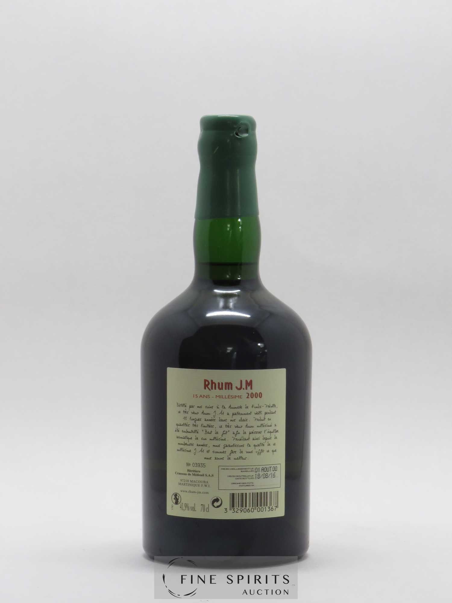J.M 15 years 2000 Of. bottled 2015 Brut de Fût N°03935 - Lot de 1 bouteille - 2