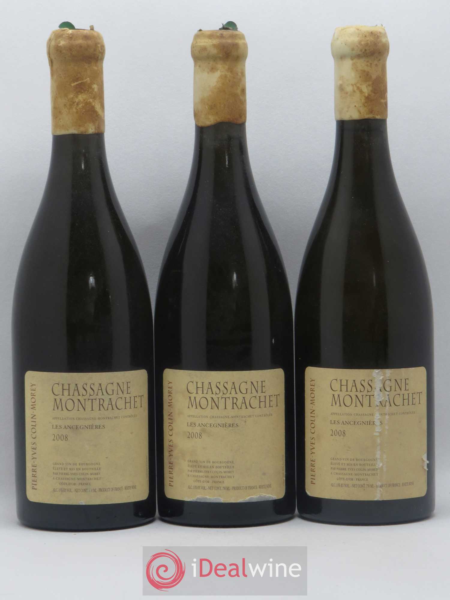 Chassagne-Montrachet Les Ancégnières Pierre-Yves Colin Morey 2008 - Lot de 3 bouteilles - 0