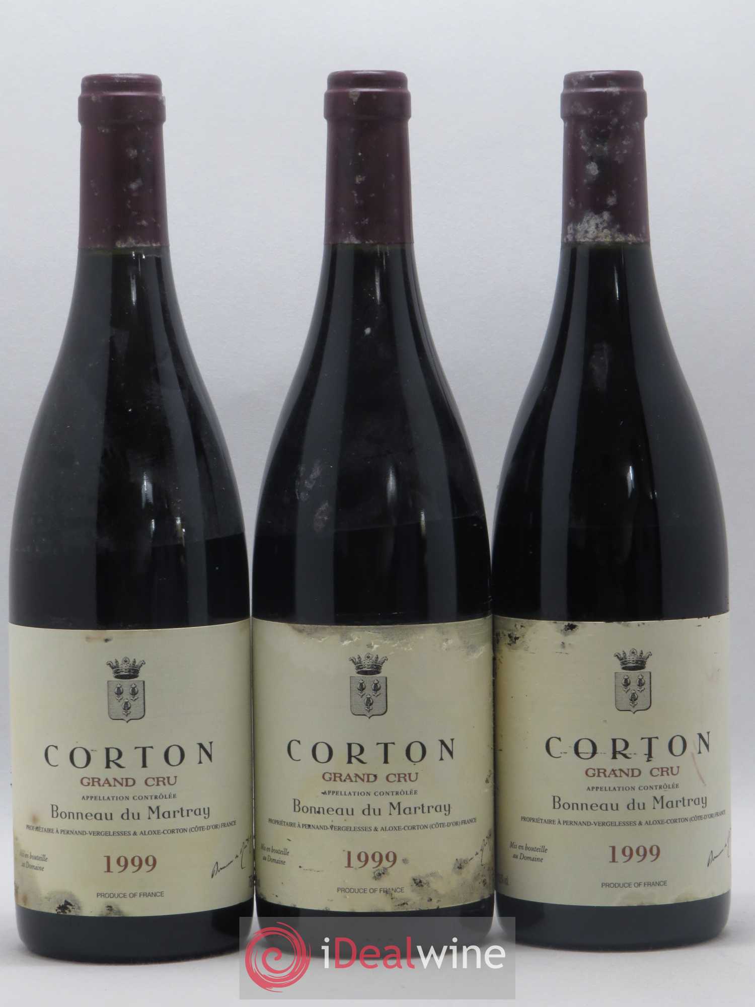 Corton Grand Cru Bonneau du Martray (Domaine) 1999 - Lot de 3 bouteilles - 0