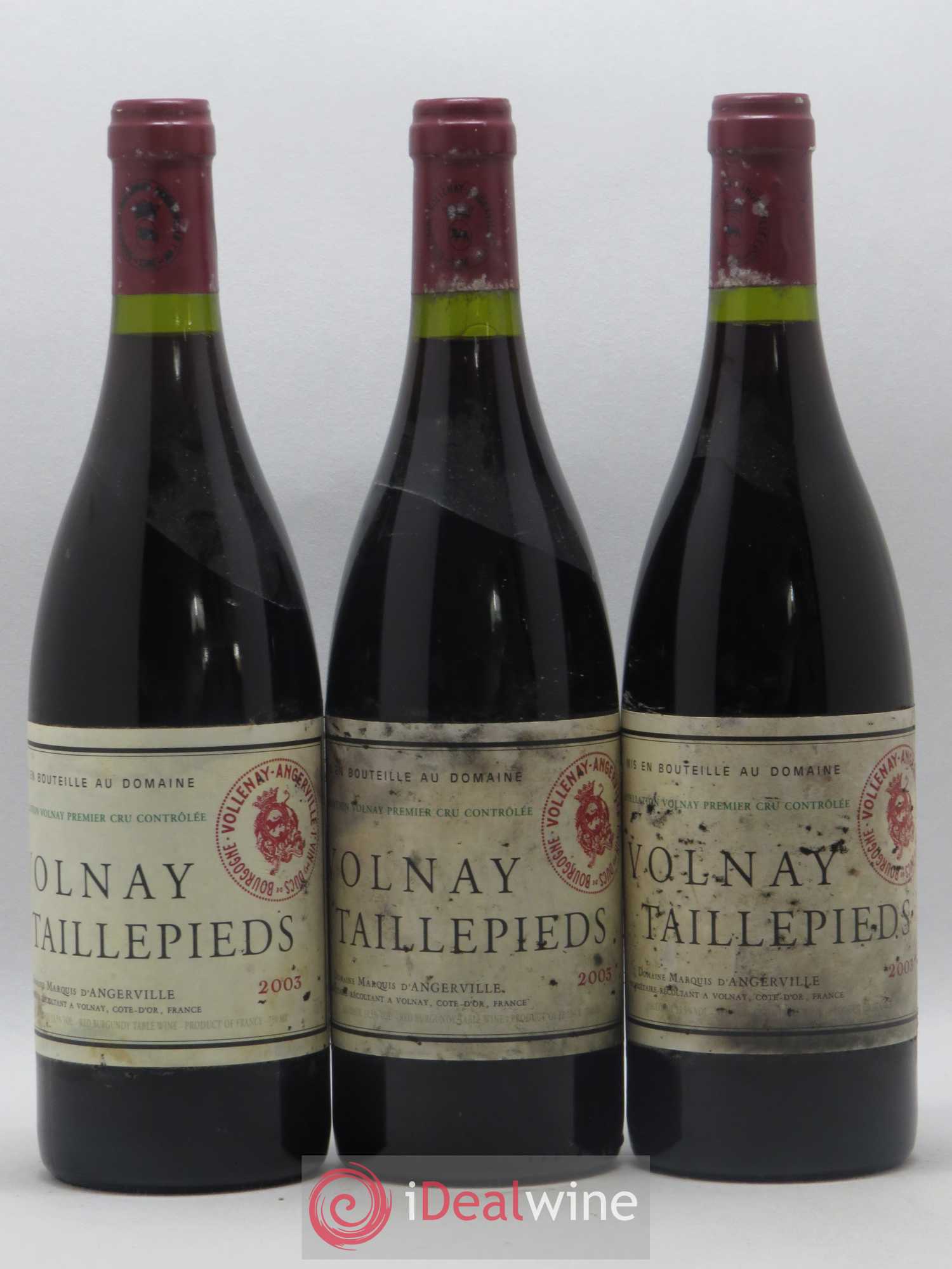 Volnay 1er Cru Taillepieds Marquis d'Angerville (Domaine) 2003 - Lot de 3 bouteilles - 0