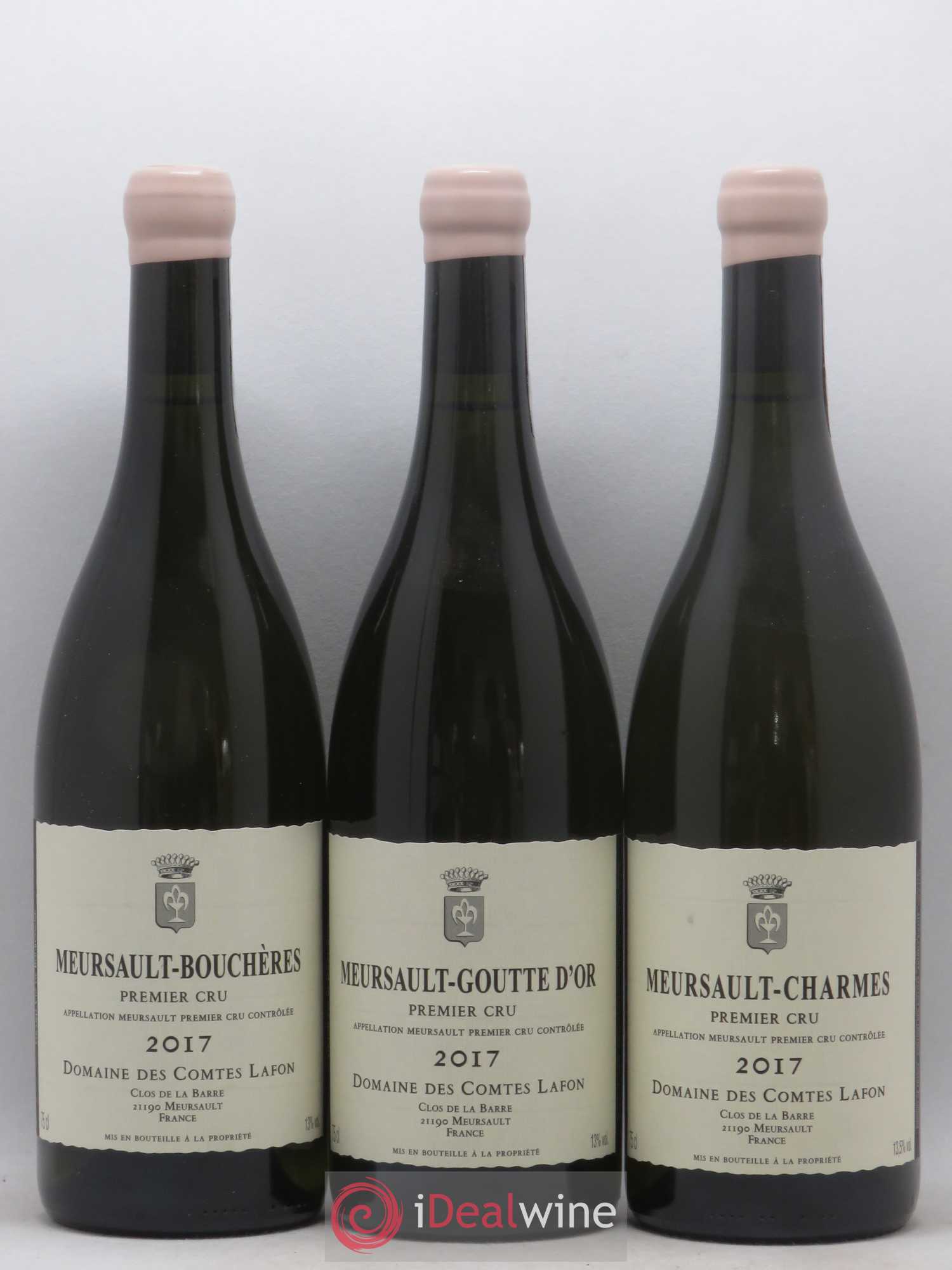 Meursault 1er Cru Caisse Prestige 6 Climats Comtes Lafon (Domaine des) Charmes - Bouchères - Perrieres - Porusots - Genevrieres - Goutte d'or 2017 - Posten von 6 Flaschen - 1