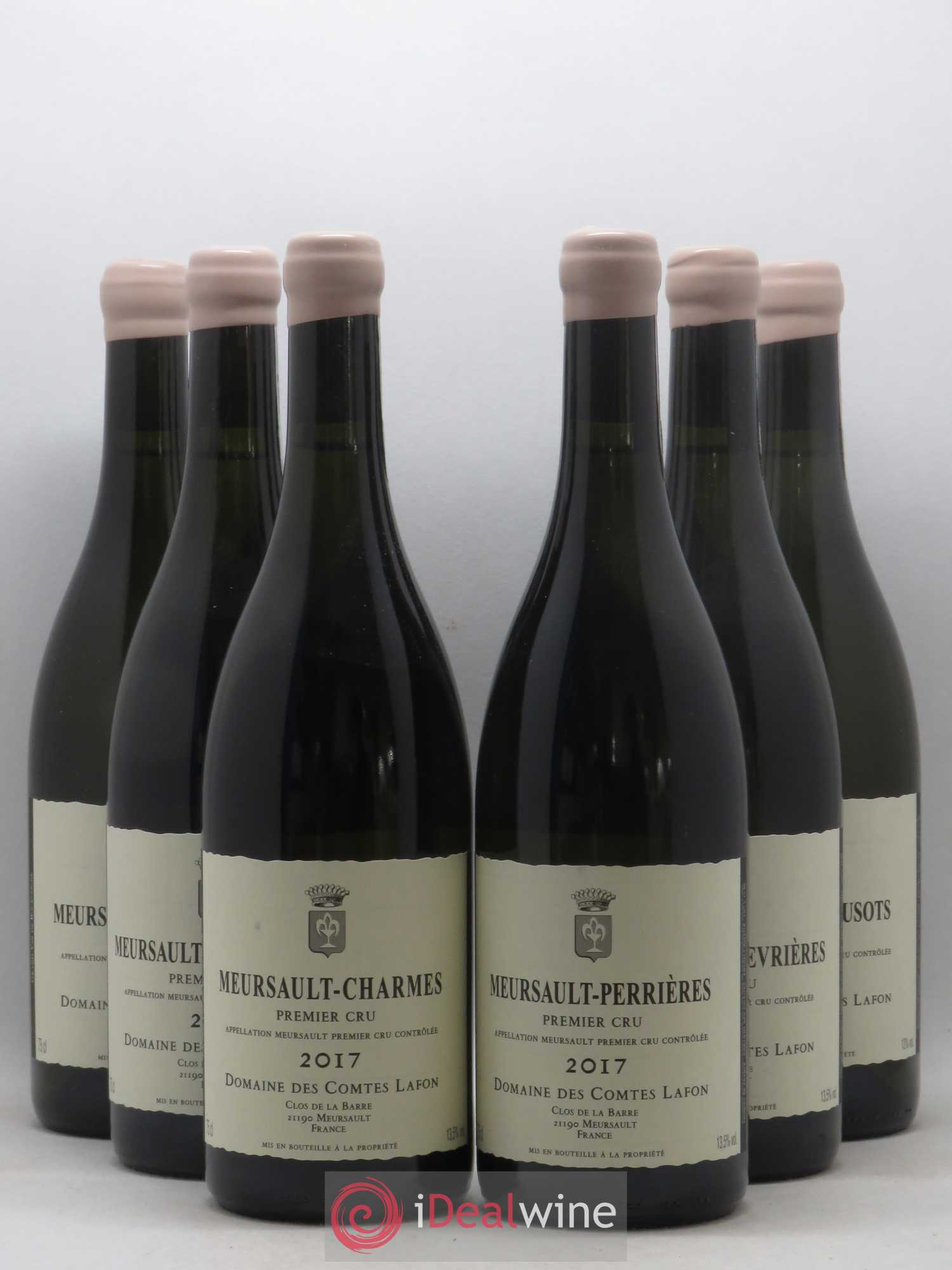 Meursault 1er Cru Caisse Prestige 6 Climats Comtes Lafon (Domaine des) Charmes - Bouchères - Perrieres - Porusots - Genevrieres - Goutte d'or 2017 - Posten von 6 Flaschen - 0