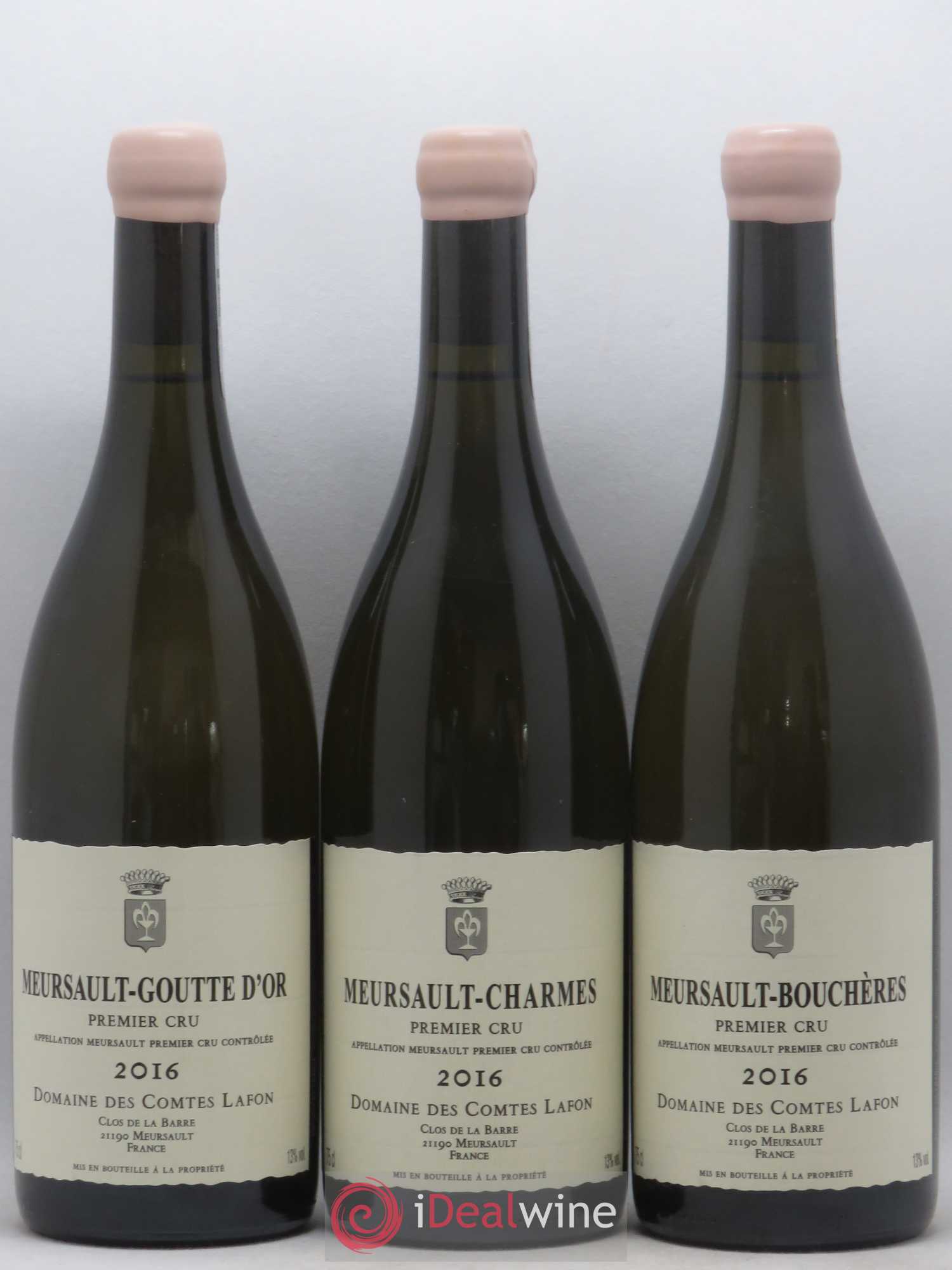 Meursault 1er Cru Caisse Prestige 6 Climats Comtes Lafon (Domaine des) Charmes - Bouchères - Perrieres - Porusots - Genevrieres - Goutte d'or 2016 - Lotto di 6 bottiglie - 1