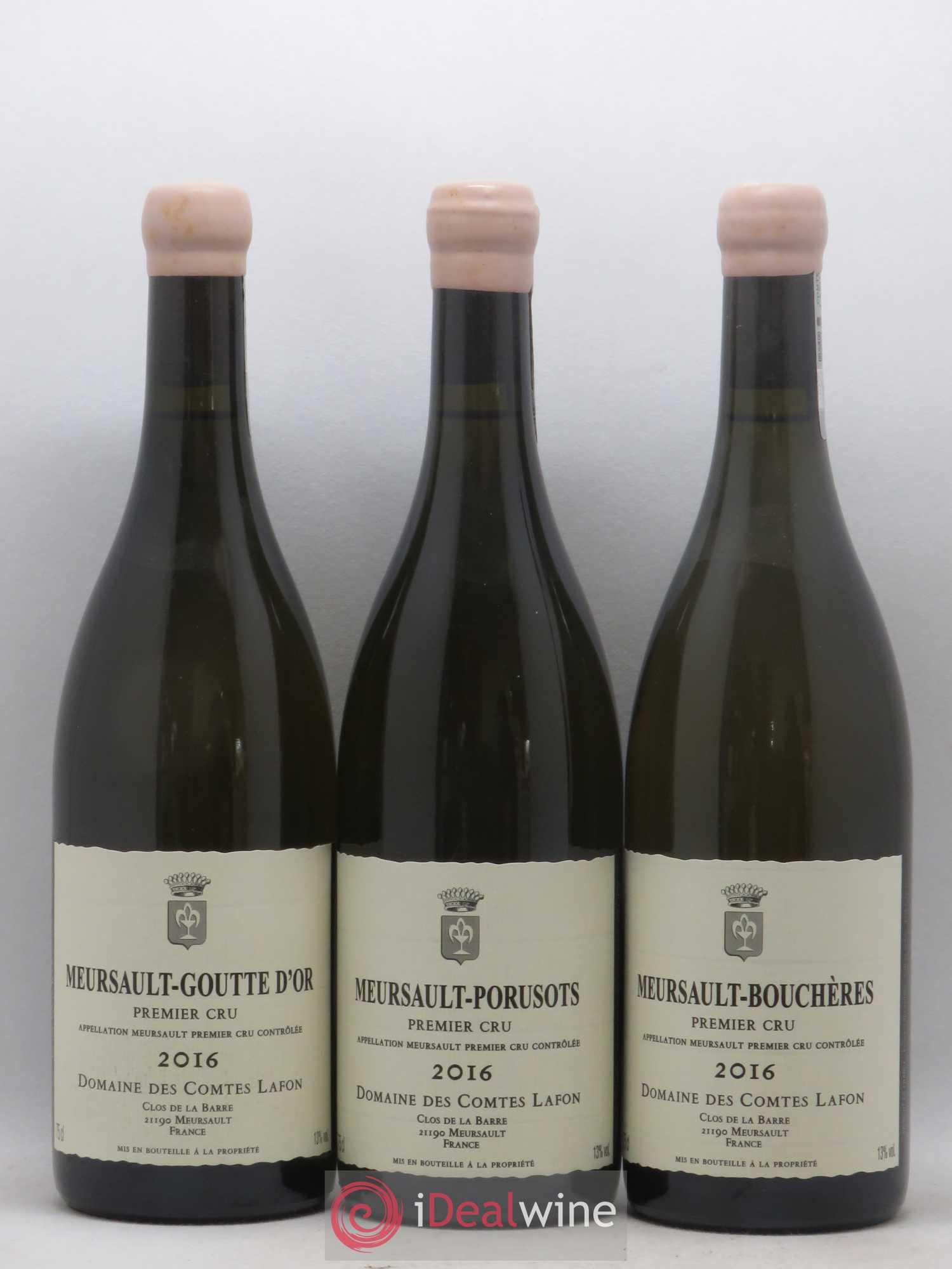 Meursault 1er Cru Caisse Prestige 6 Climats Comtes Lafon (Domaine des) Charmes - Bouchères - Perrieres - Porusots - Genevrieres - Goutte d'or 2016 - Posten von 6 Flaschen - 1