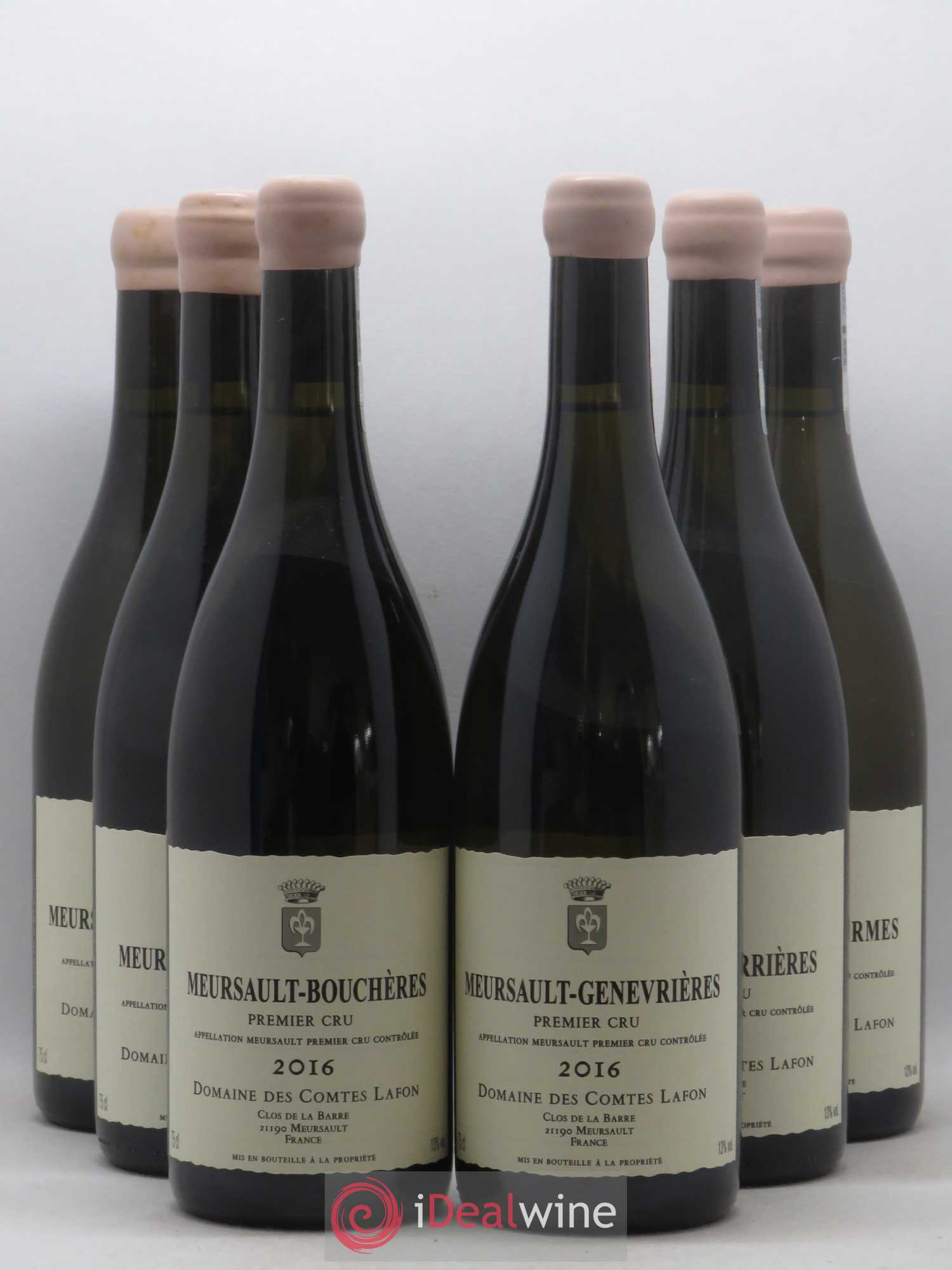 Meursault 1er Cru Caisse Prestige 6 Climats Comtes Lafon (Domaine des) Charmes - Bouchères - Perrieres - Porusots - Genevrieres - Goutte d'or 2016 - Posten von 6 Flaschen - 0