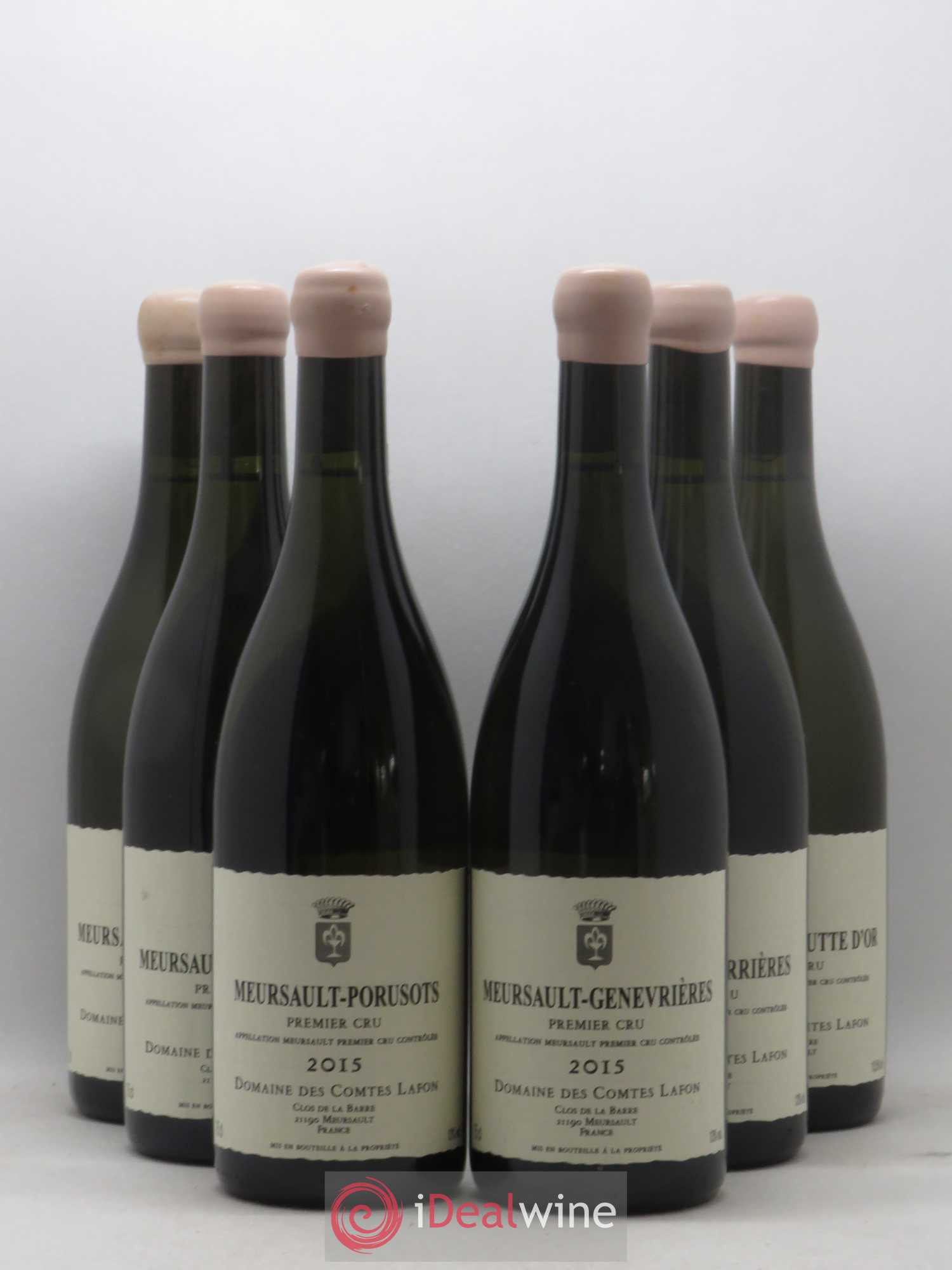 Meursault 1er Cru Caisse Prestige 6 Climats Comtes Lafon (Domaine des) Charmes - Bouchères - Perrieres - Porusots - Genevrieres - Goutte d'or 2015 - Posten von 6 Flaschen - 0