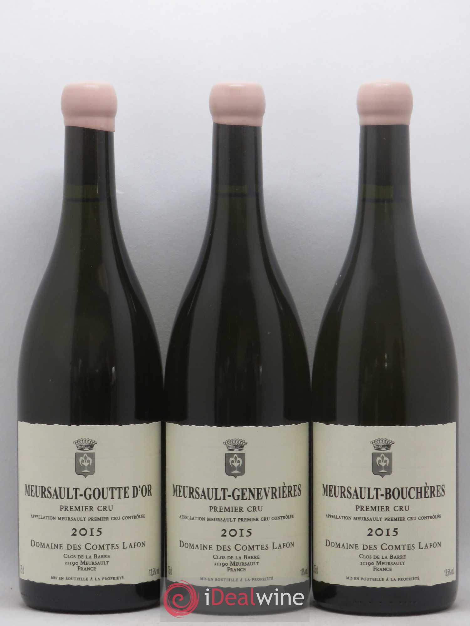 Meursault 1er Cru Caisse Prestige 6 Climats Comtes Lafon (Domaine des) Charmes - Bouchères - Perrieres - Porusots - Genevrieres - Goutte d'or 2015 - Lotto di 6 bottiglie - 1