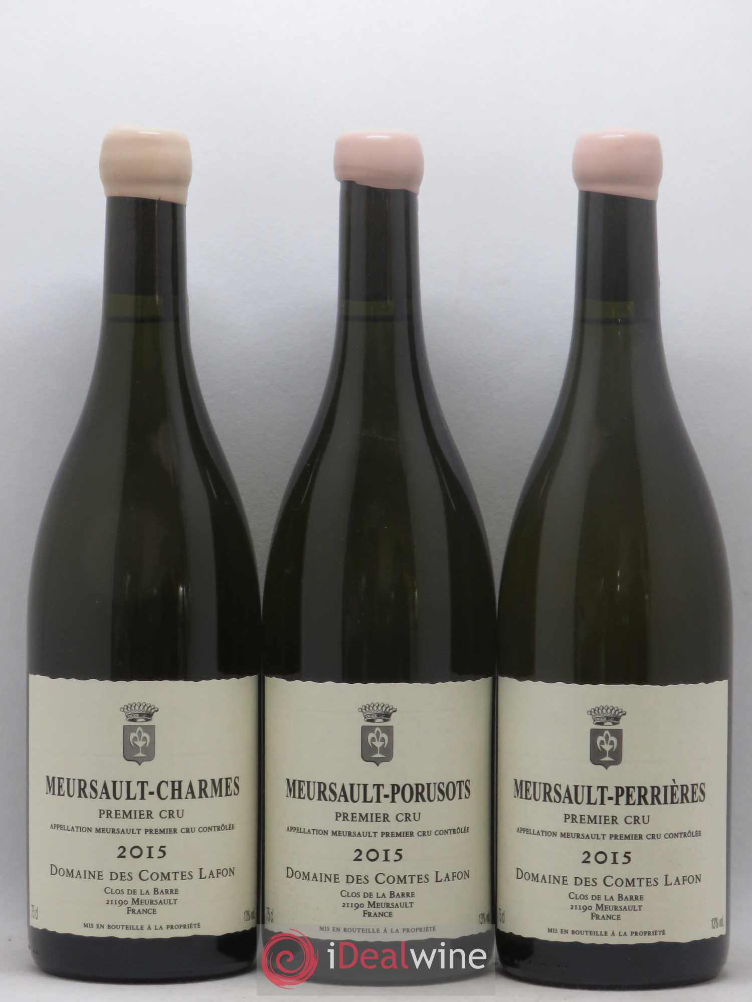 Meursault 1er Cru Caisse Prestige 6 Climats Comtes Lafon (Domaine des) Charmes - Bouchères - Perrieres - Porusots - Genevrieres - Goutte d'or 2015 - Lotto di 6 bottiglie - 2