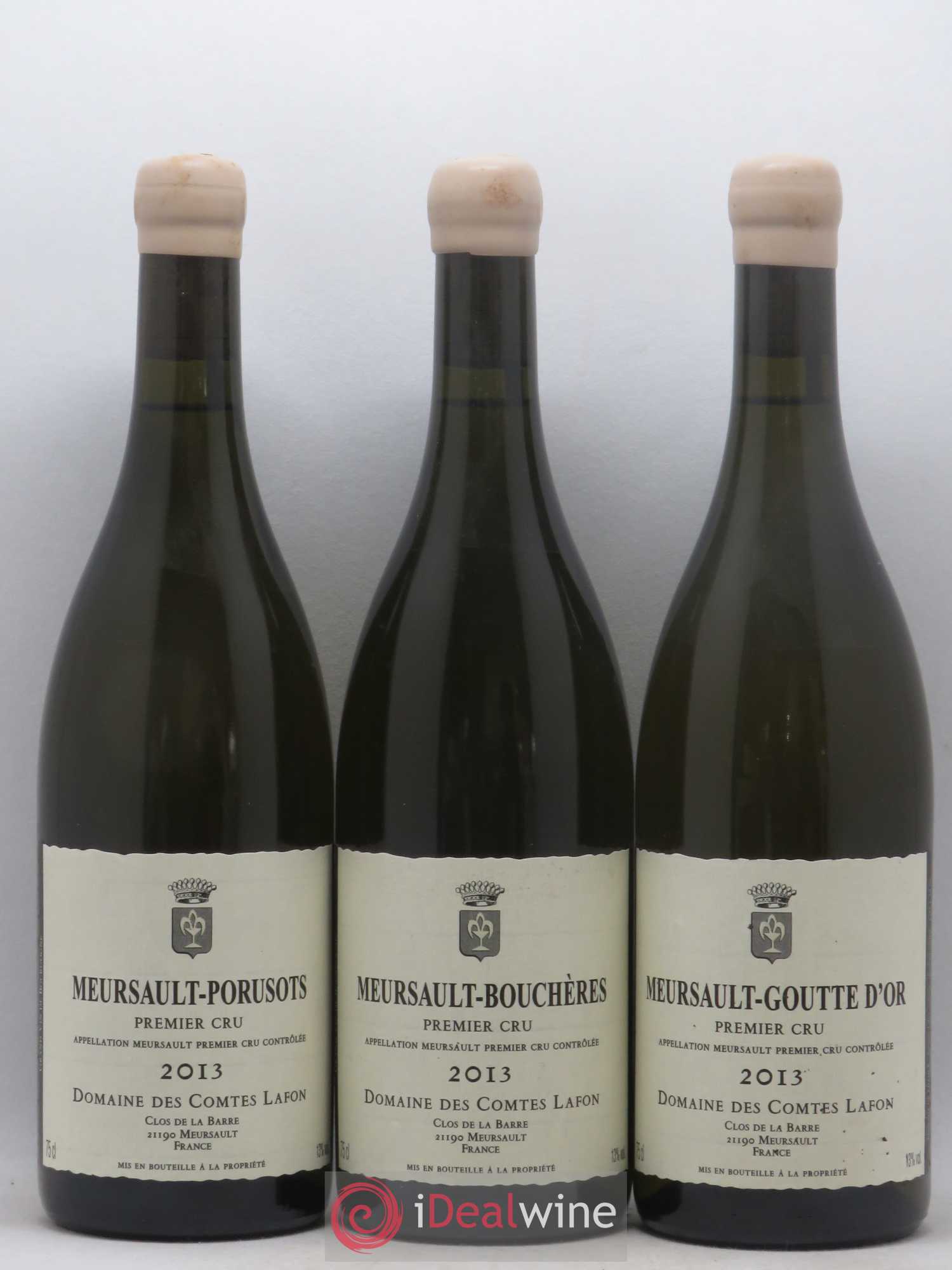 Meursault 1er Cru Caisse Prestige 6 Climats Comtes Lafon (Domaine des) Charmes - Bouchères - Perrieres - Porusots - Genevrieres - Goutte d'or 2013 - Lotto di 6 bottiglie - 1