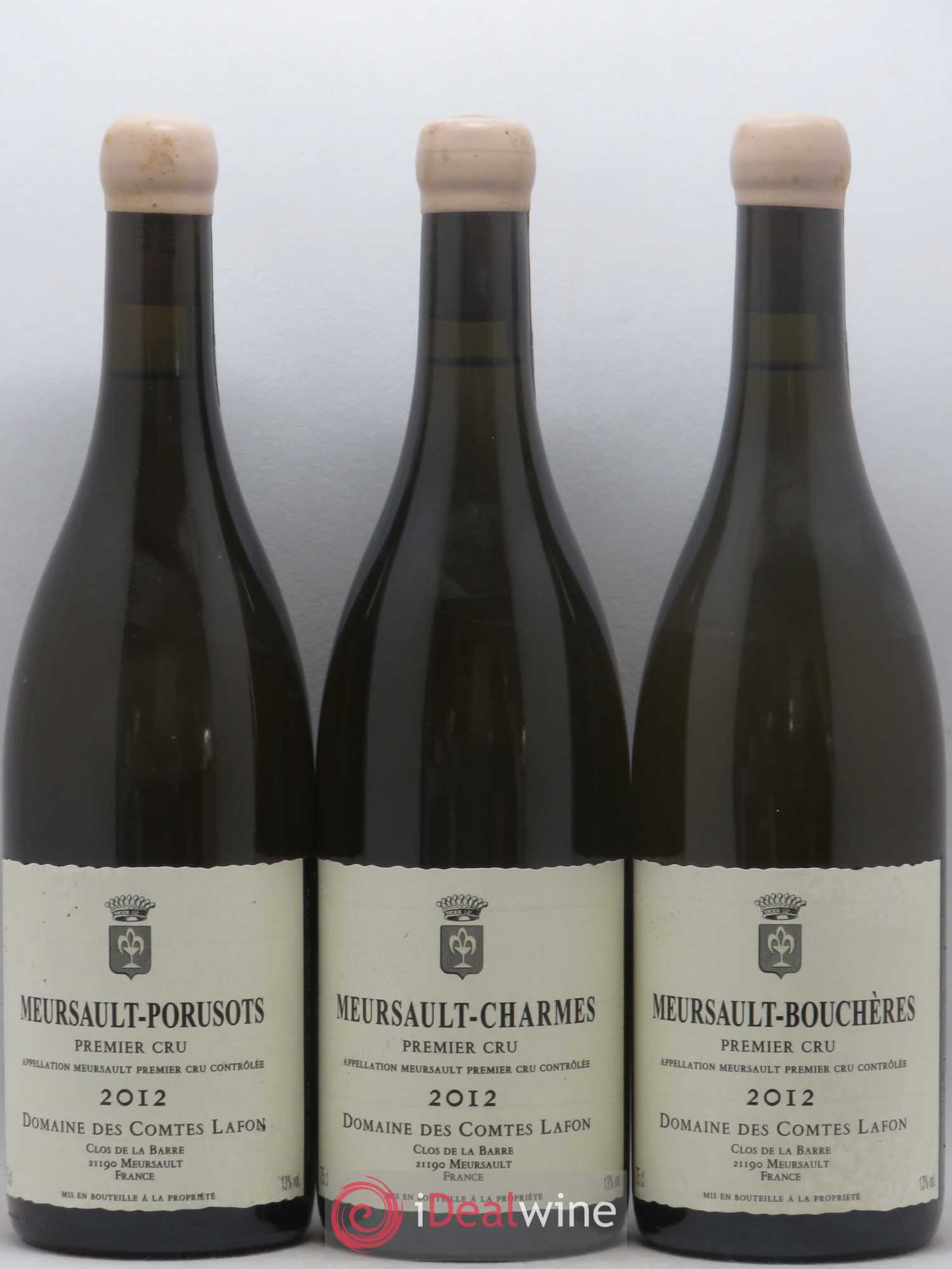 Meursault 1er Cru Caisse Prestige 6 Climats Comtes Lafon (Domaine des) Charmes - Bouchères - Perrieres - Porusots - Genevrieres - Goutte d'or 2012 - Lotto di 6 bottiglie - 1