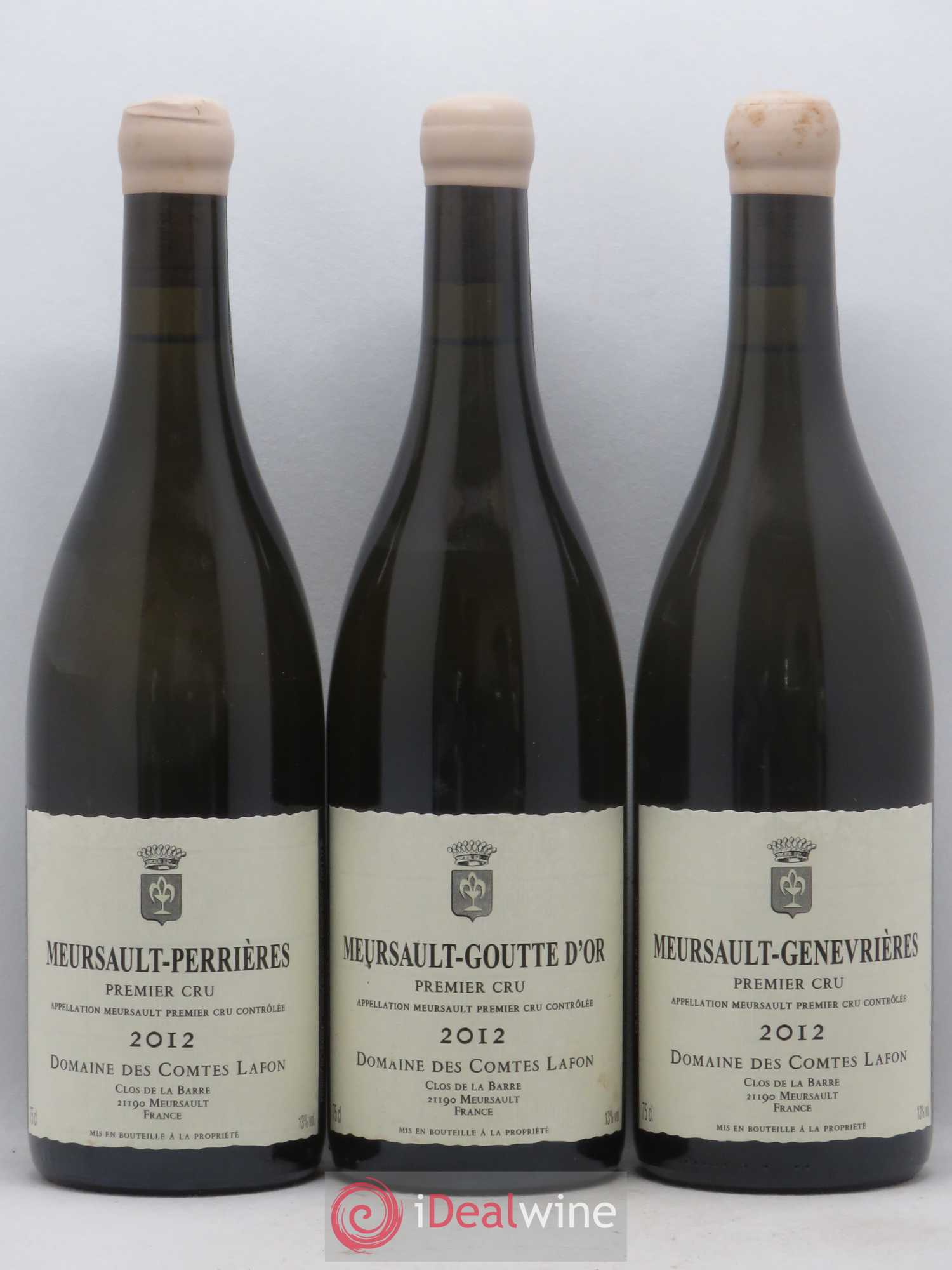 Meursault 1er Cru Caisse Prestige 6 Climats Comtes Lafon (Domaine des) Charmes - Bouchères - Perrieres - Porusots - Genevrieres - Goutte d'or 2012 - Lotto di 6 bottiglie - 2