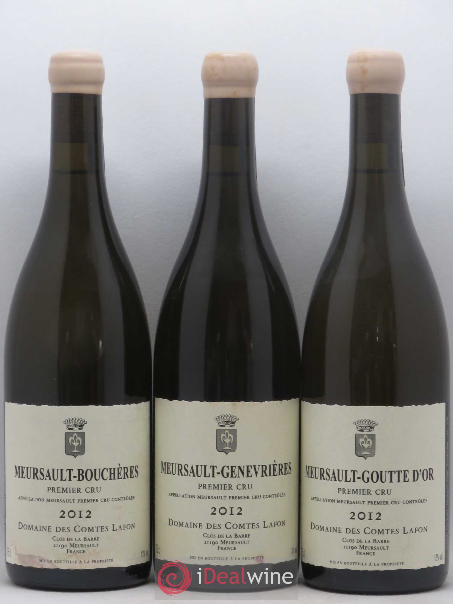Meursault 1er Cru Caisse Prestige 6 Climats Comtes Lafon (Domaine des) Charmes - Bouchères - Perrieres - Porusots - Genevrieres - Goutte d'or 2012 - Lotto di 6 bottiglie - 1