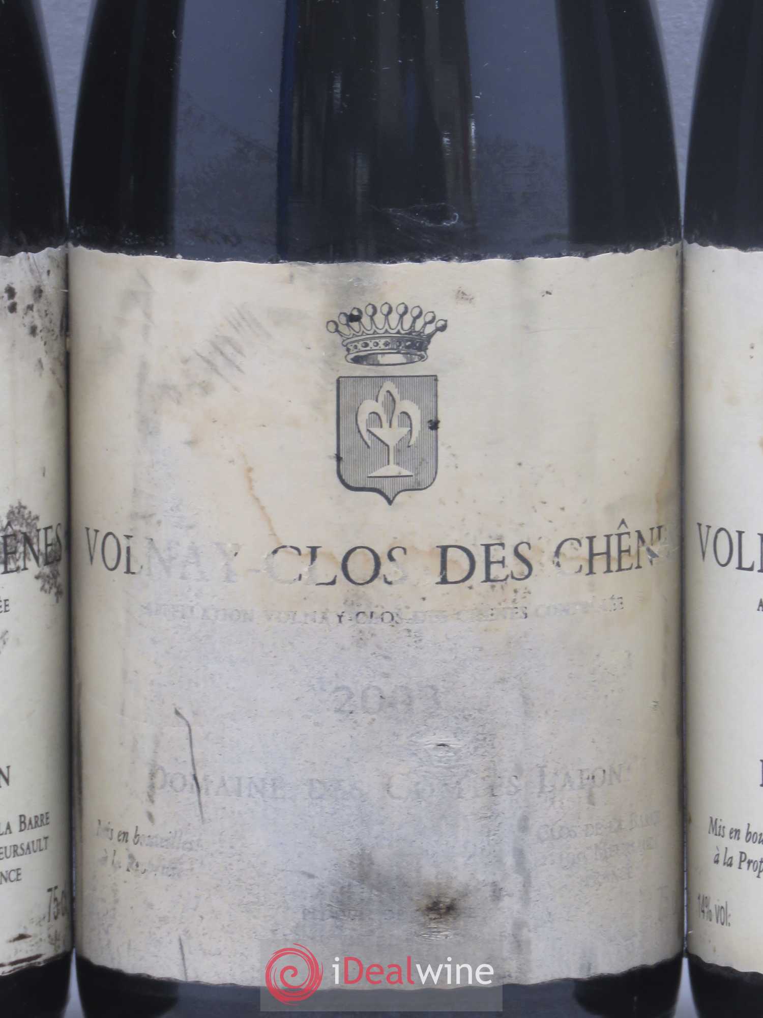 Volnay 1er Cru Clos des Chênes Comtes Lafon (Domaine des) 2003 - Lot de 3 bouteilles - 1