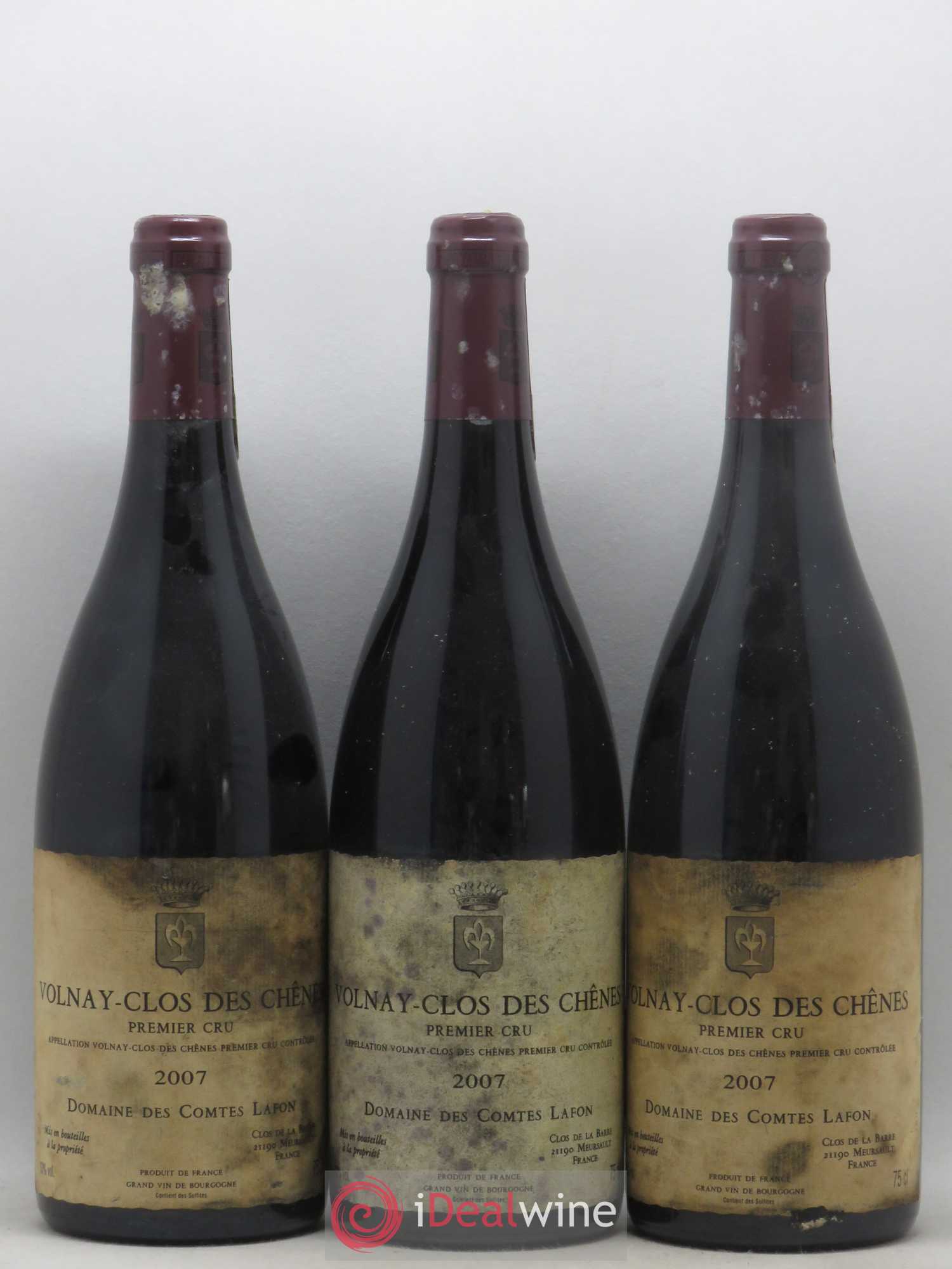 Volnay 1er Cru Clos des Chênes Comtes Lafon (Domaine des) 2007 - Lot de 3 bouteilles - 0