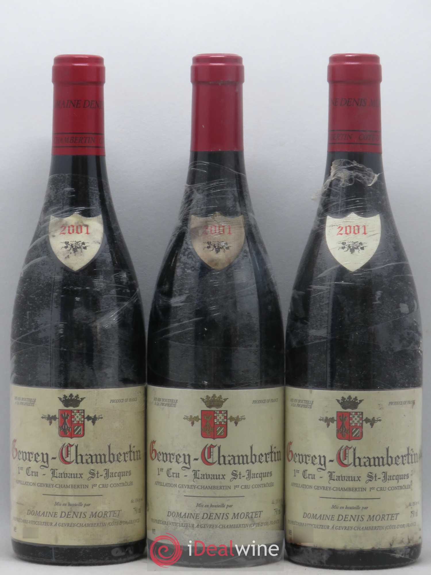 Gevrey-Chambertin 1er Cru Lavaux Saint Jacques Denis Mortet (Domaine) 2001 - Lot de 3 bouteilles - 0