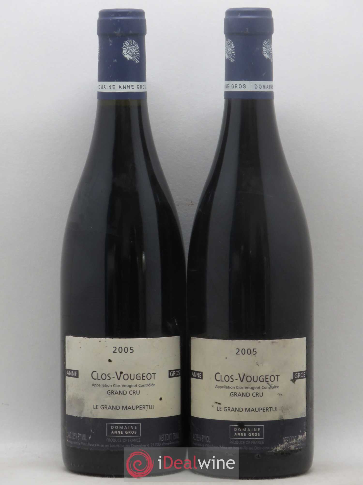 Clos de Vougeot Grand Cru Le Grand Maupertui Anne Gros 2005 - Lot de 2 bouteilles - 0