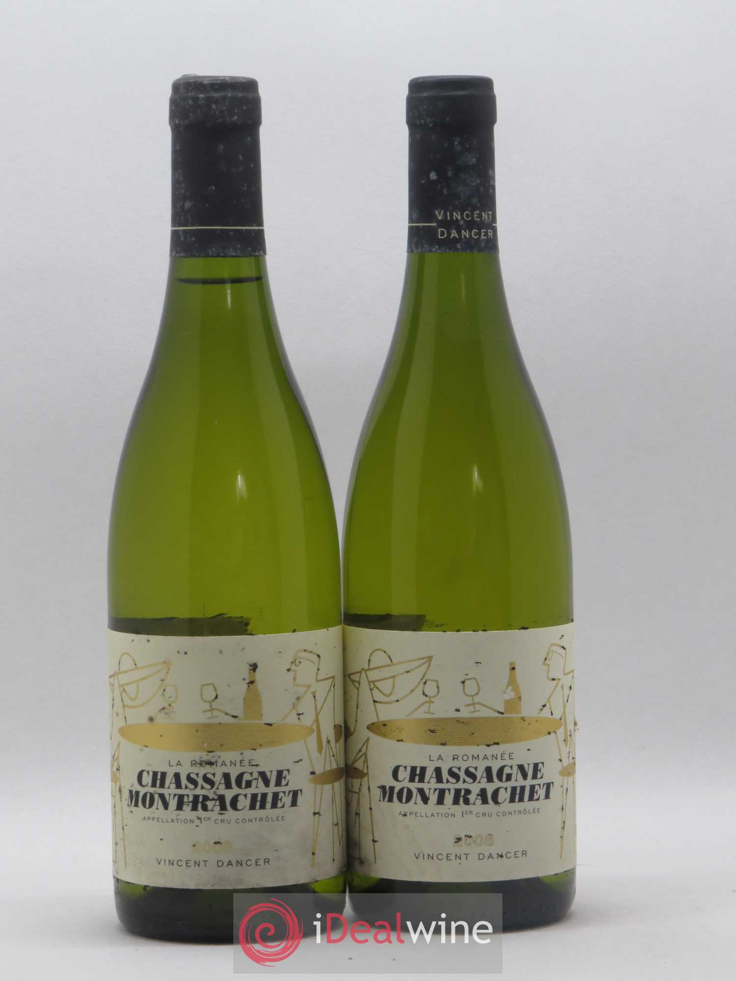 Chassagne-Montrachet 1er Cru La Romanée Vincent Dancer 2008 - Lot de 2 bouteilles - 0