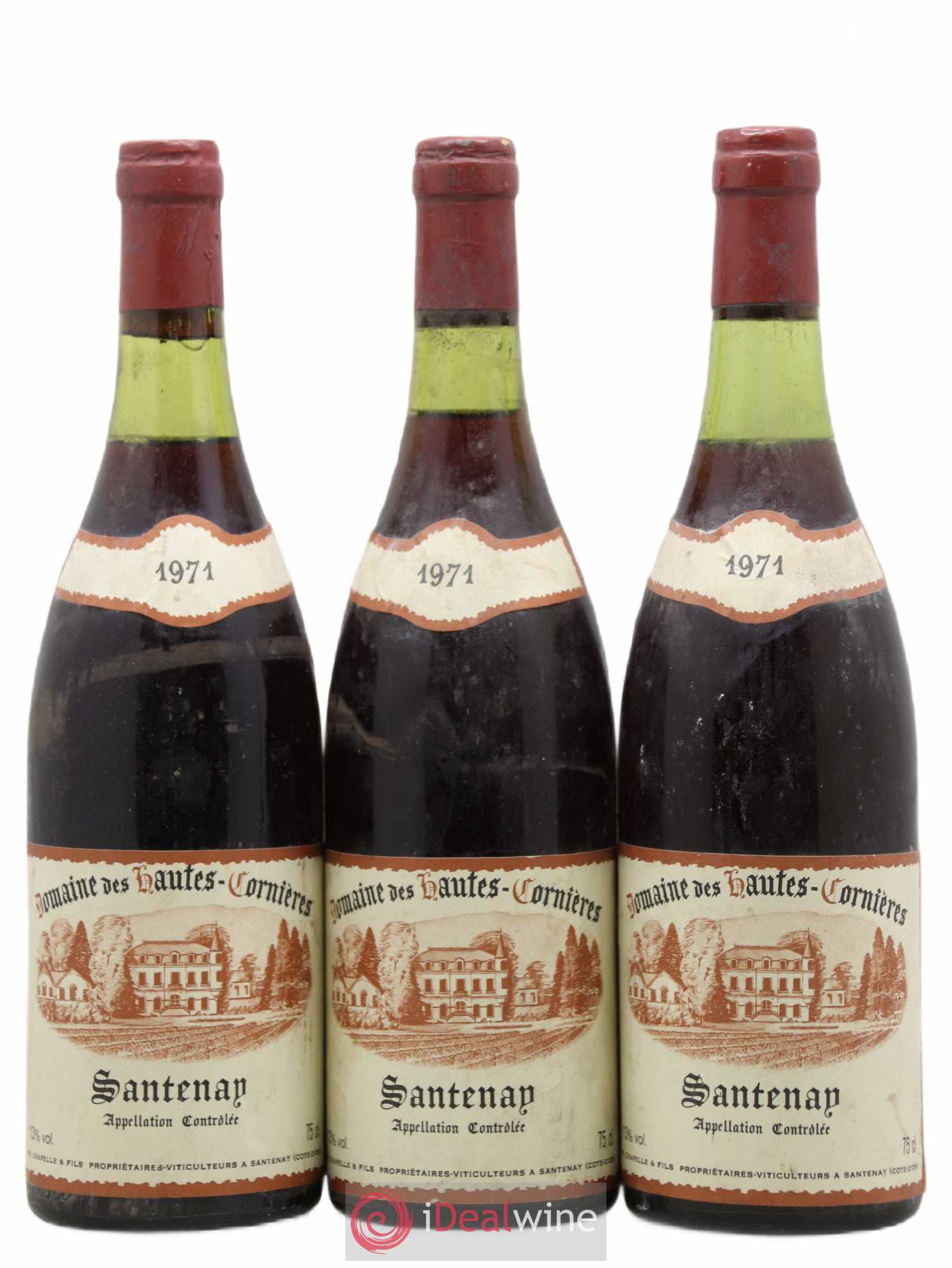 Santenay Domaine des Hautes Cornières 1971 - Lot de 3 bouteilles - 0