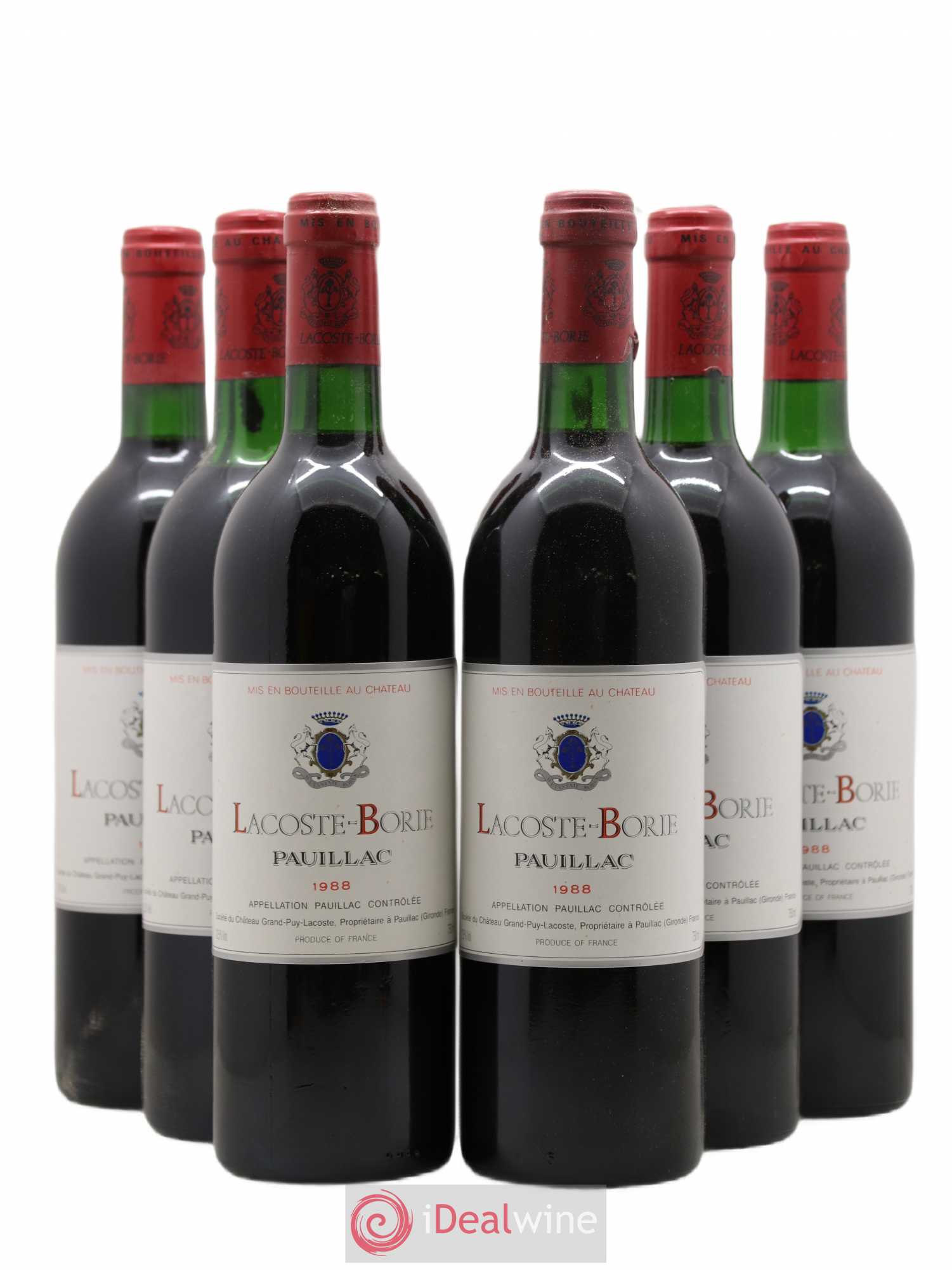 Lacoste Borie 1988 - Lot de 6 bouteilles - 0