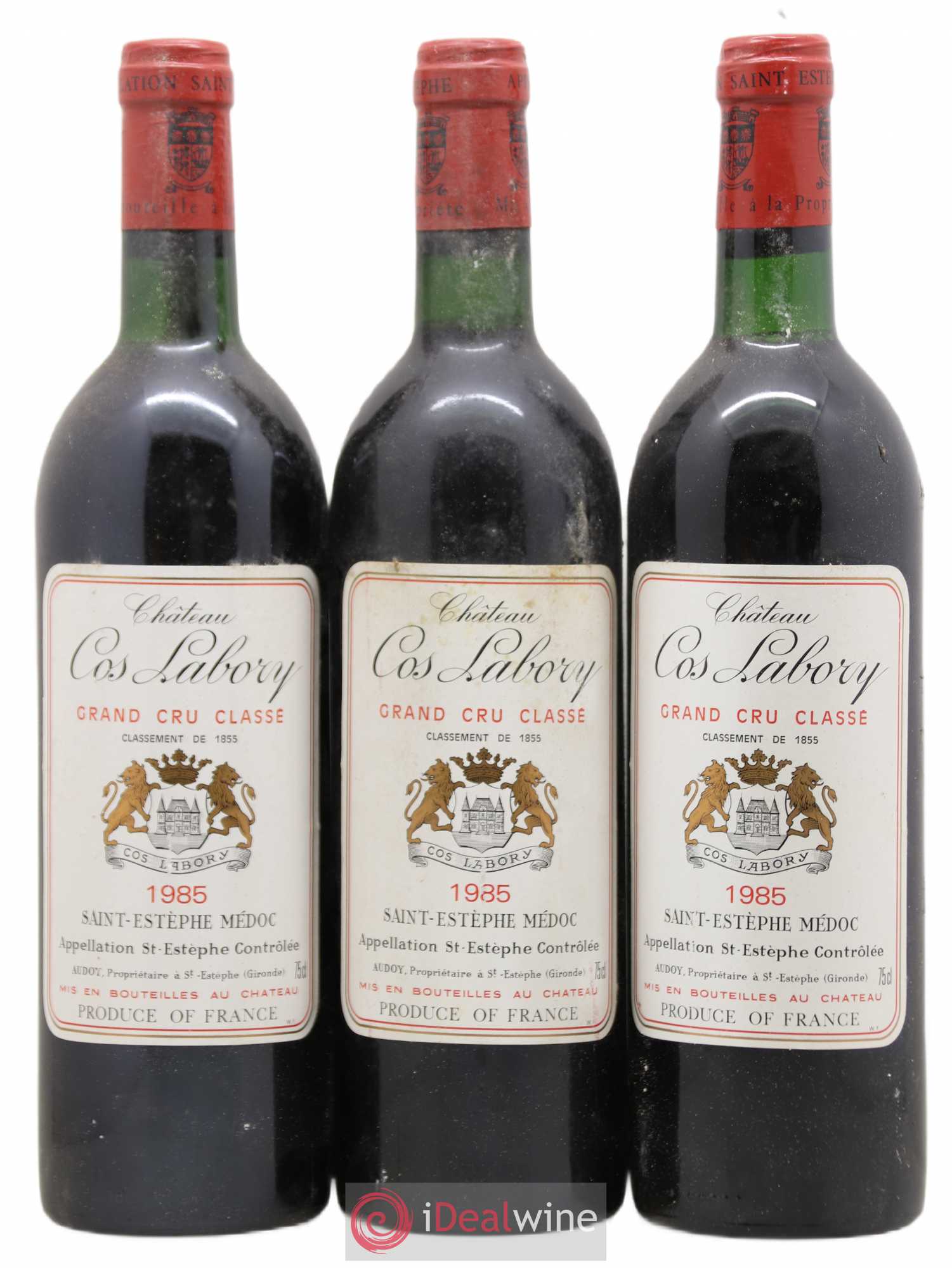 Château Cos Labory 5ème Grand Cru Classé 1985 - Lot de 3 bouteilles - 0