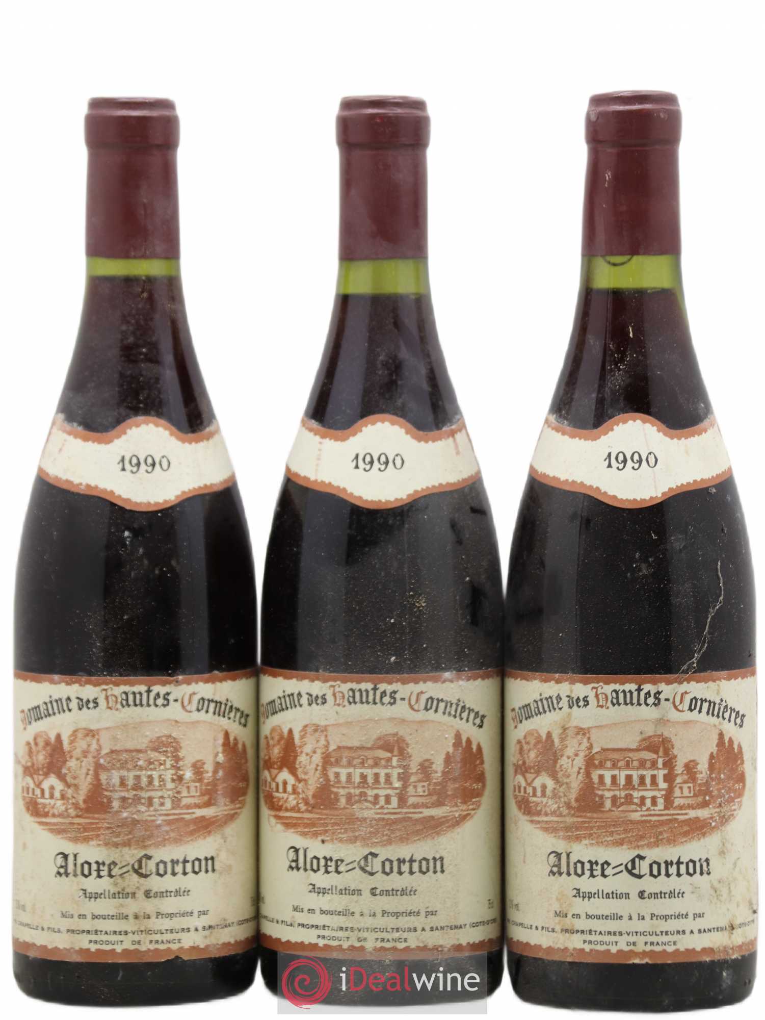 Aloxe-Corton Domaine des Hautes Cornières 1990 - Lot de 3 bouteilles - 0