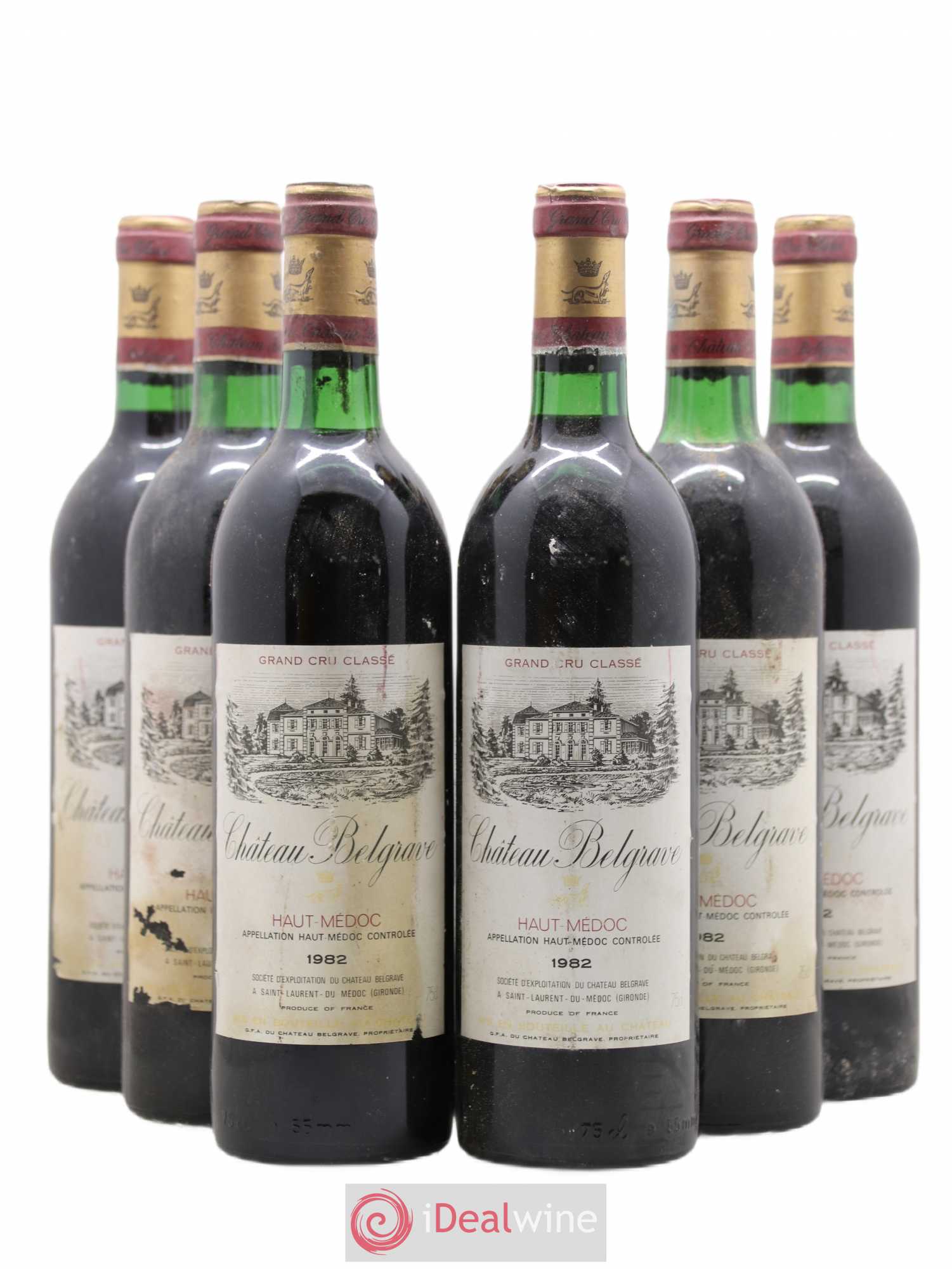 Château Belgrave 5ème Grand Cru Classé 1982 - Lot de 6 bouteilles - 0