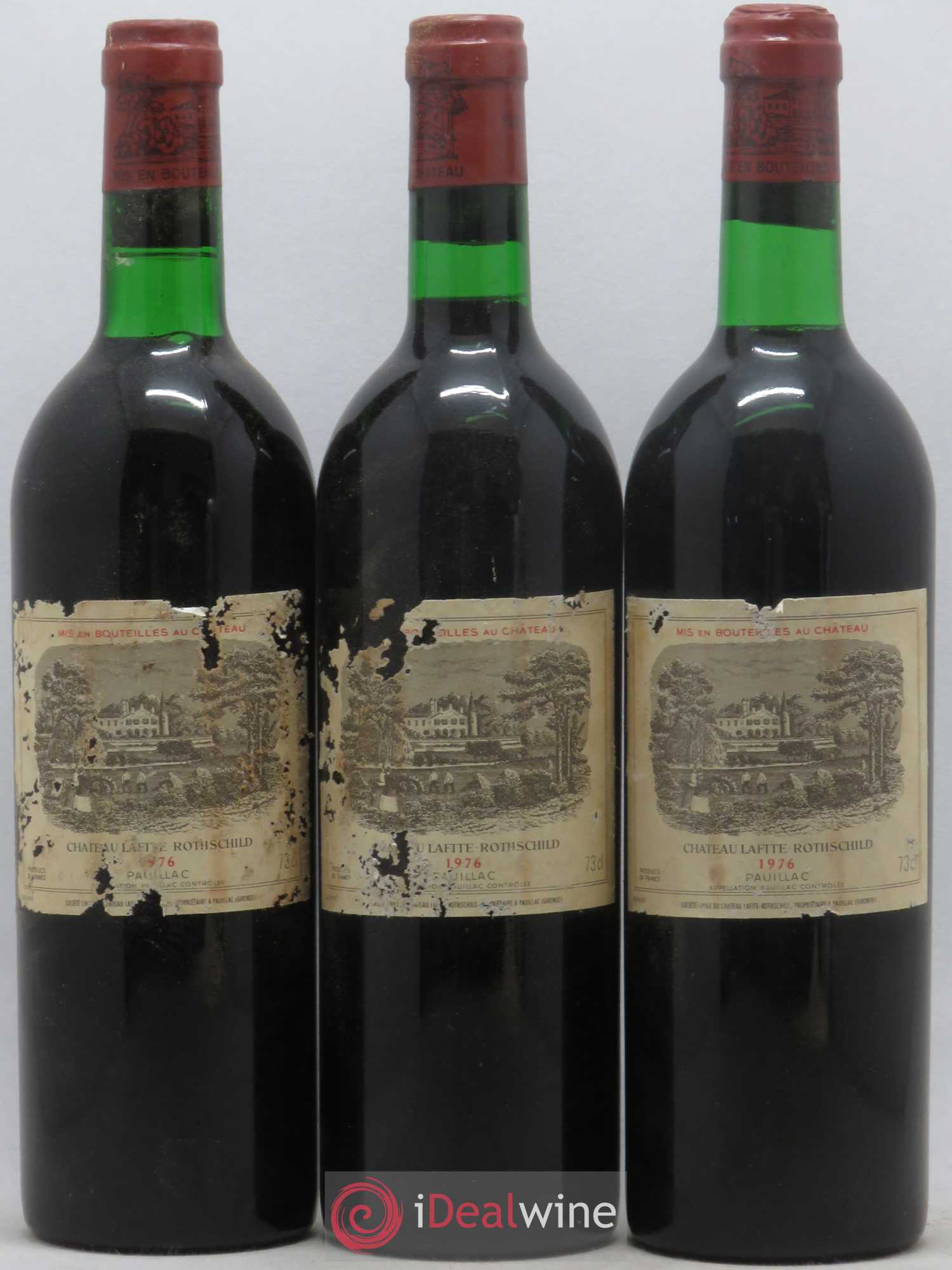 Château Lafite Rothschild 1er Grand Cru Classé 1976 - Lot de 3 bouteilles - 0
