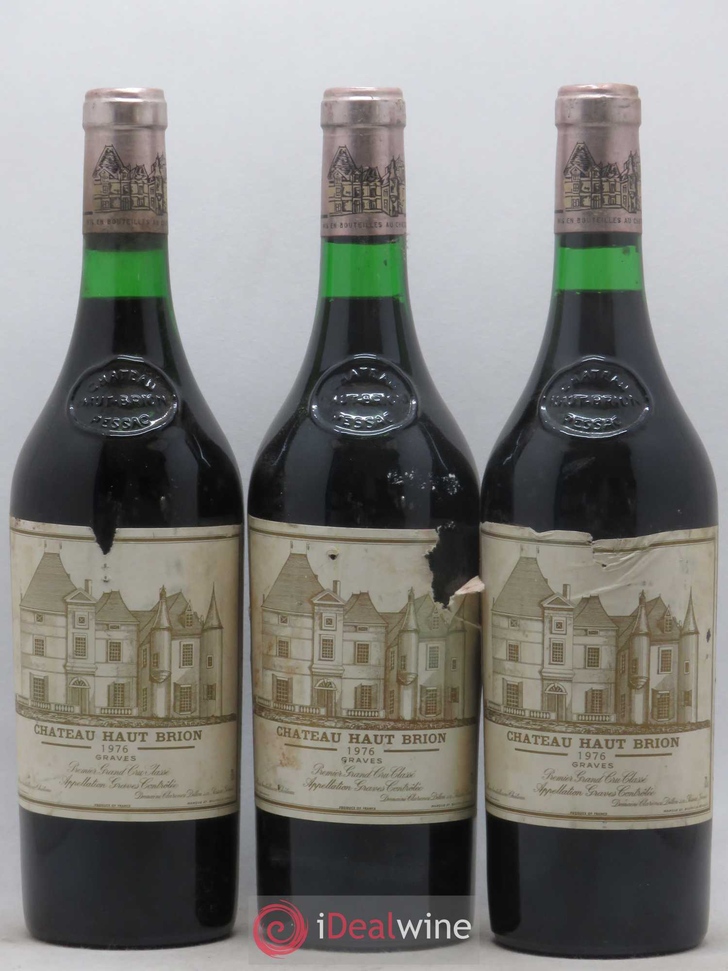 Château Haut Brion 1er Grand Cru Classé 1976 - Lot de 3 bouteilles - 0