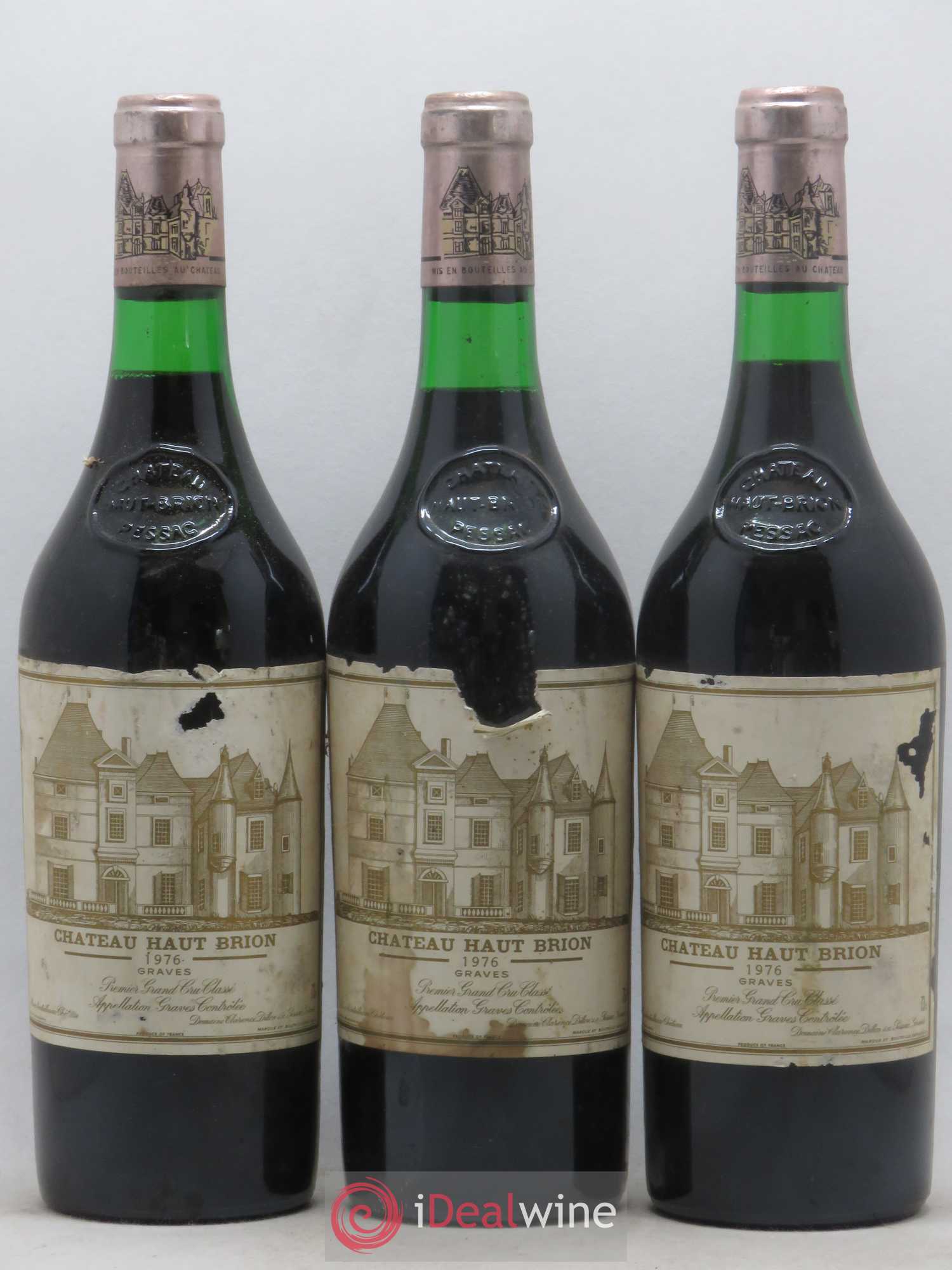 Château Haut Brion 1er Grand Cru Classé 1976 - Lot de 3 bouteilles - 0