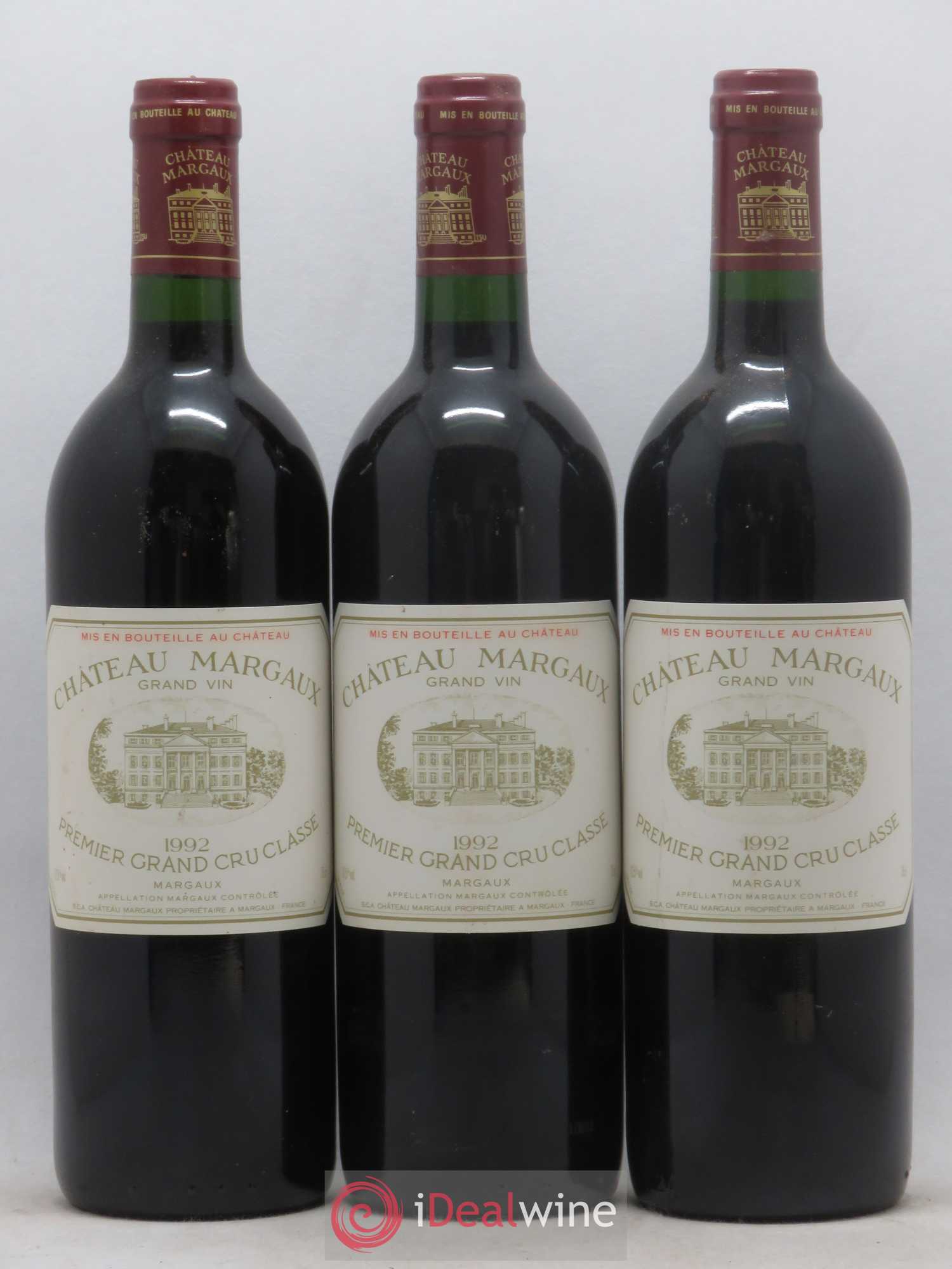 Château Margaux 1er Grand Cru Classé 1992 - Lot de 3 bouteilles - 0