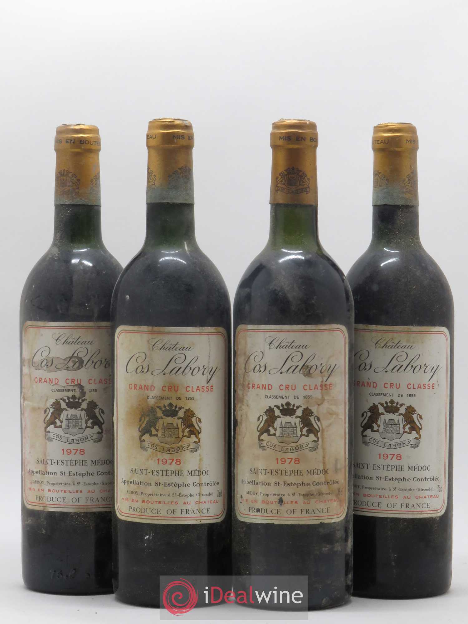 Château Cos Labory 5ème Grand Cru Classé 1978 - Lot de 4 bouteilles - 0