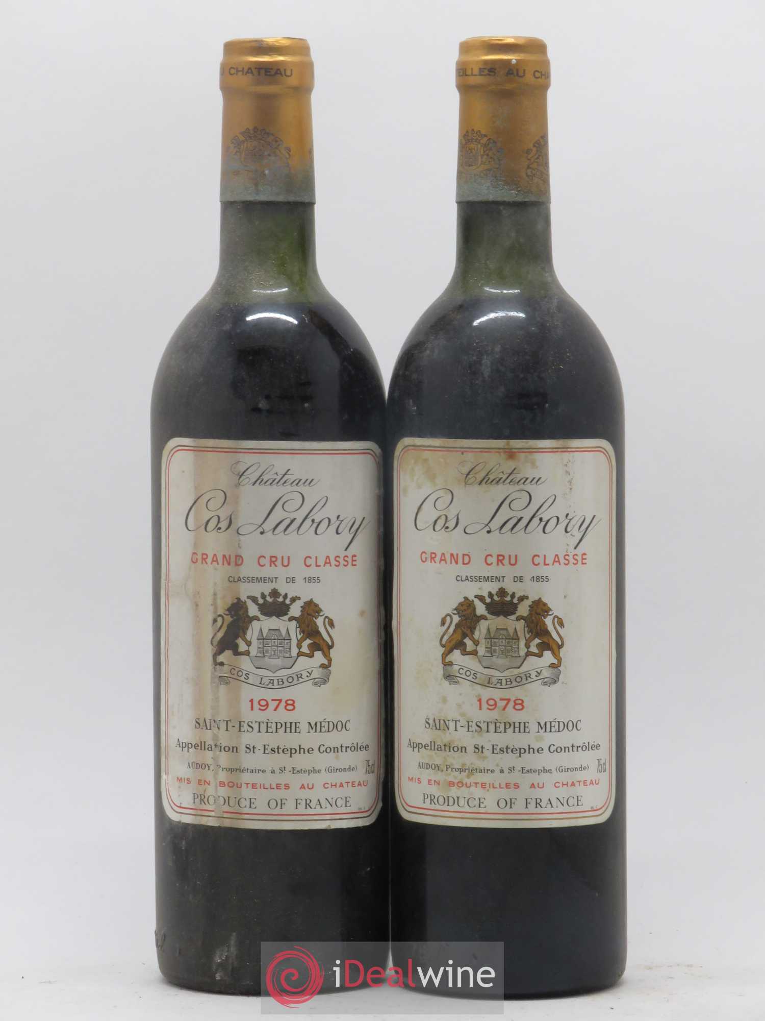 Château Cos Labory 5ème Grand Cru Classé 1978 - Lot de 2 bouteilles - 0