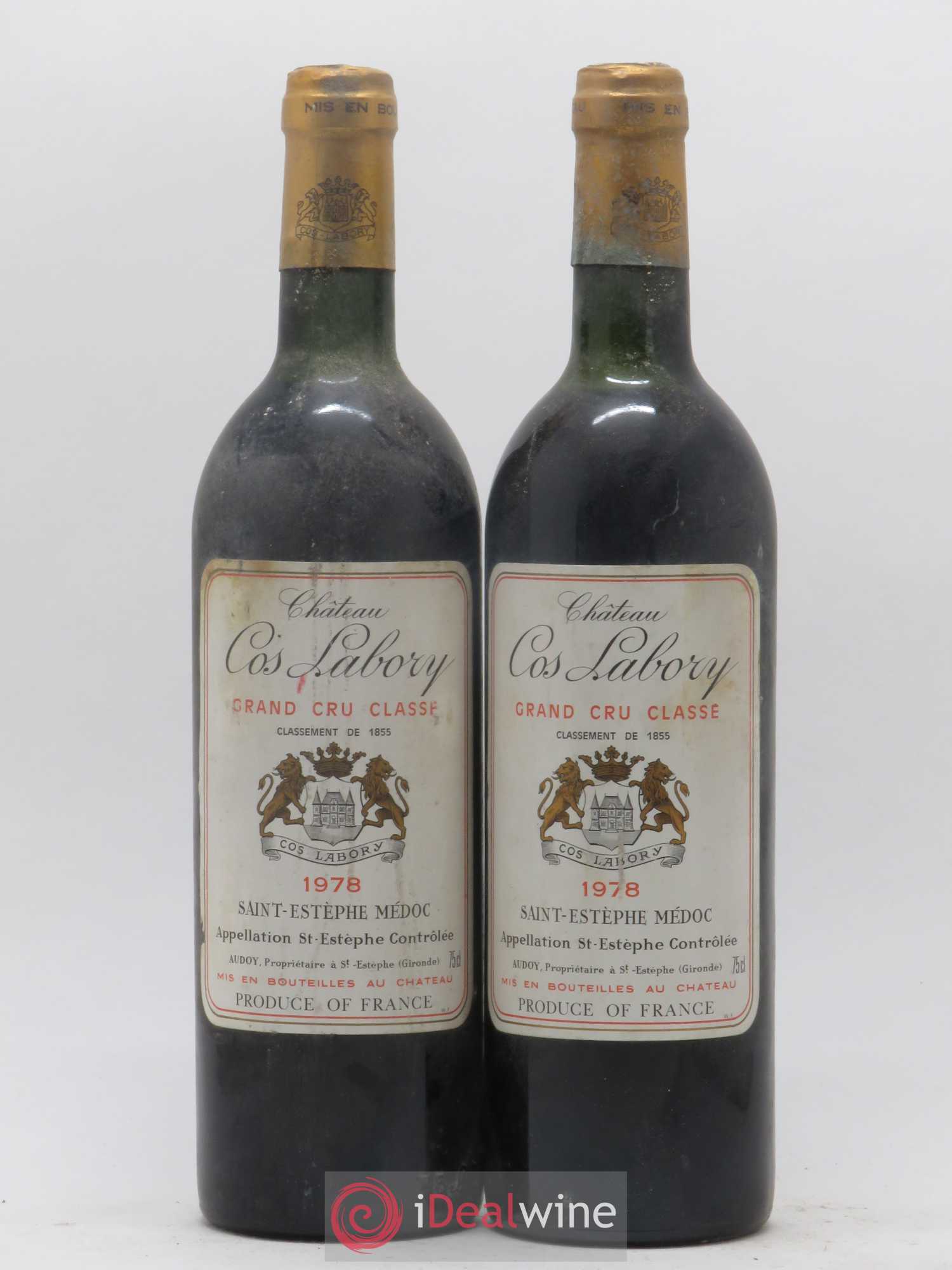 Château Cos Labory 5ème Grand Cru Classé 1978 - Lot de 2 bouteilles - 0